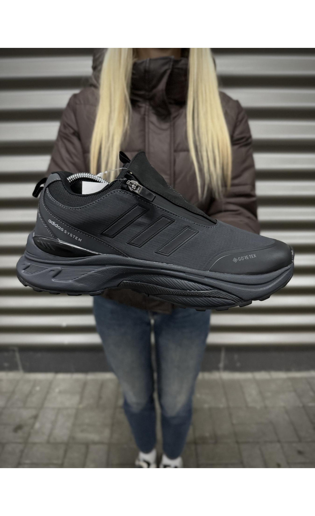 Чоловічі кросівки  Термо кросівки adidas system odyssey x gore tex, чорні (236-2)