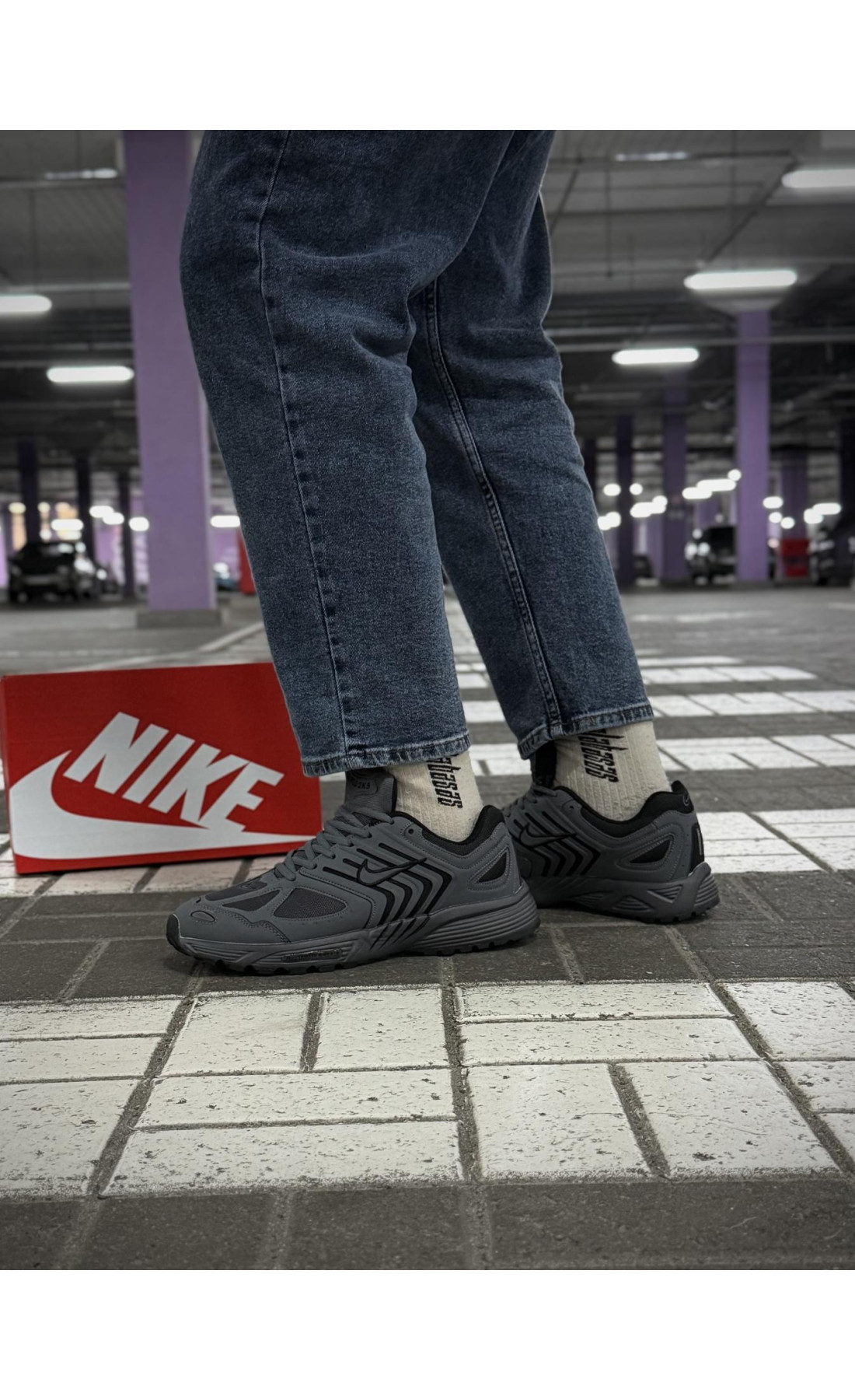 Чоловічі кросівки  Термо кросівки nike air pegasus k, темно сірі (2987-8)