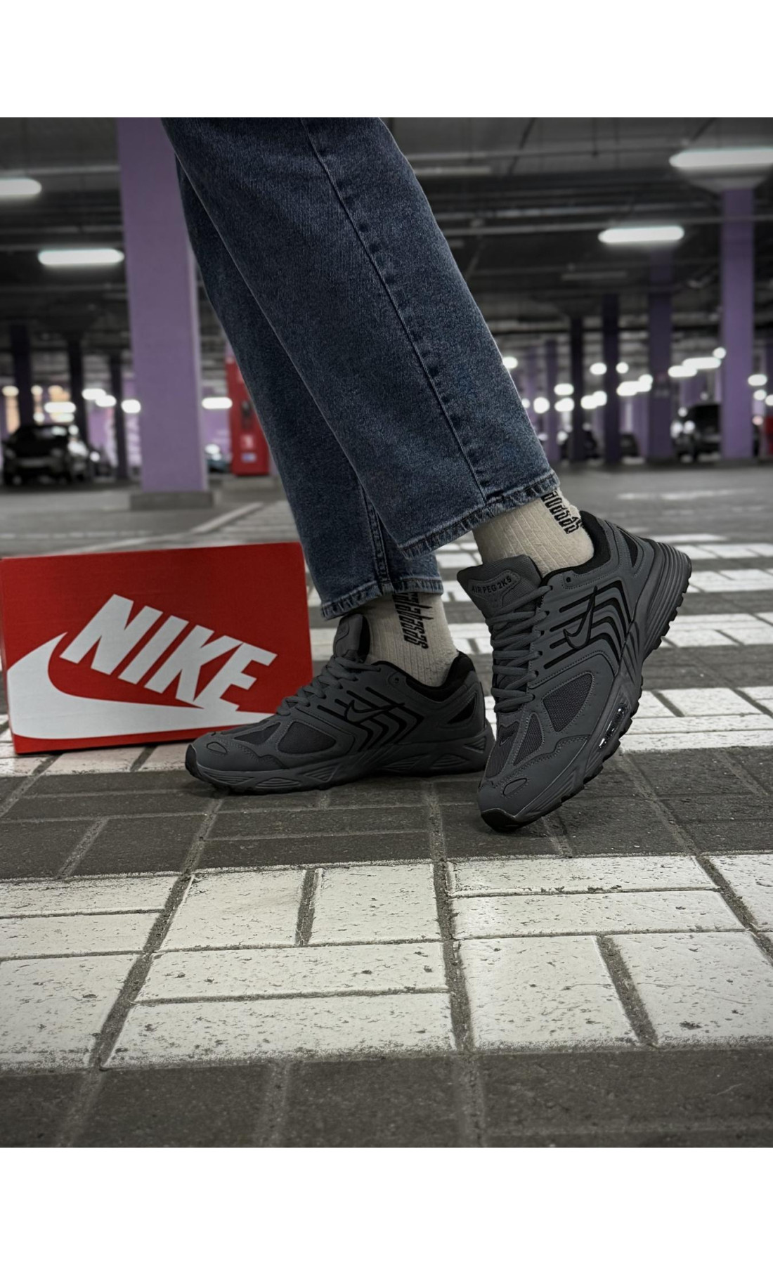 Чоловічі кросівки  Термо кросівки nike air pegasus k, темно сірі (2987-8)