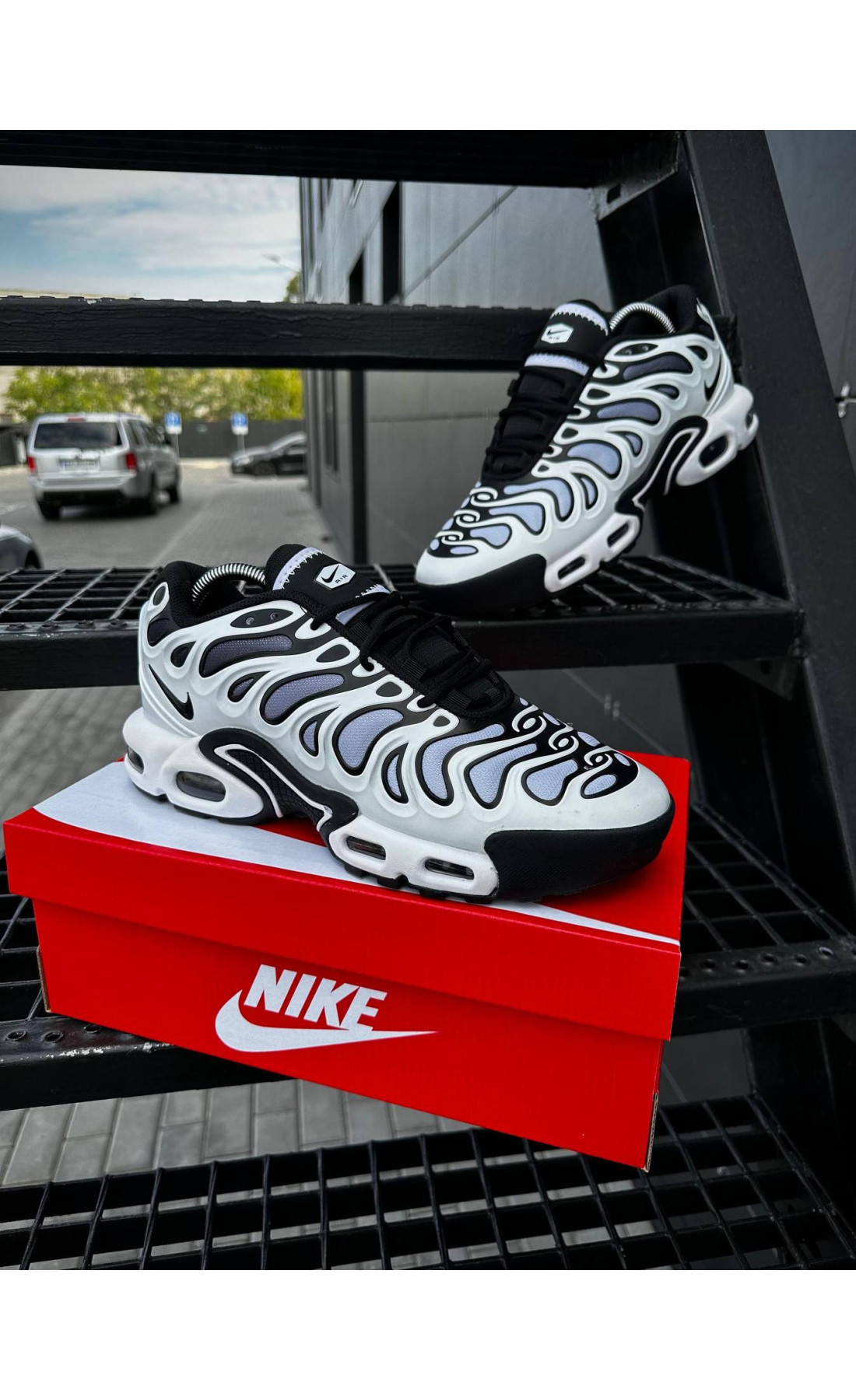 Чоловічі кросівки  Кросівки nike air tn plus drift (white & black) (0045-1)