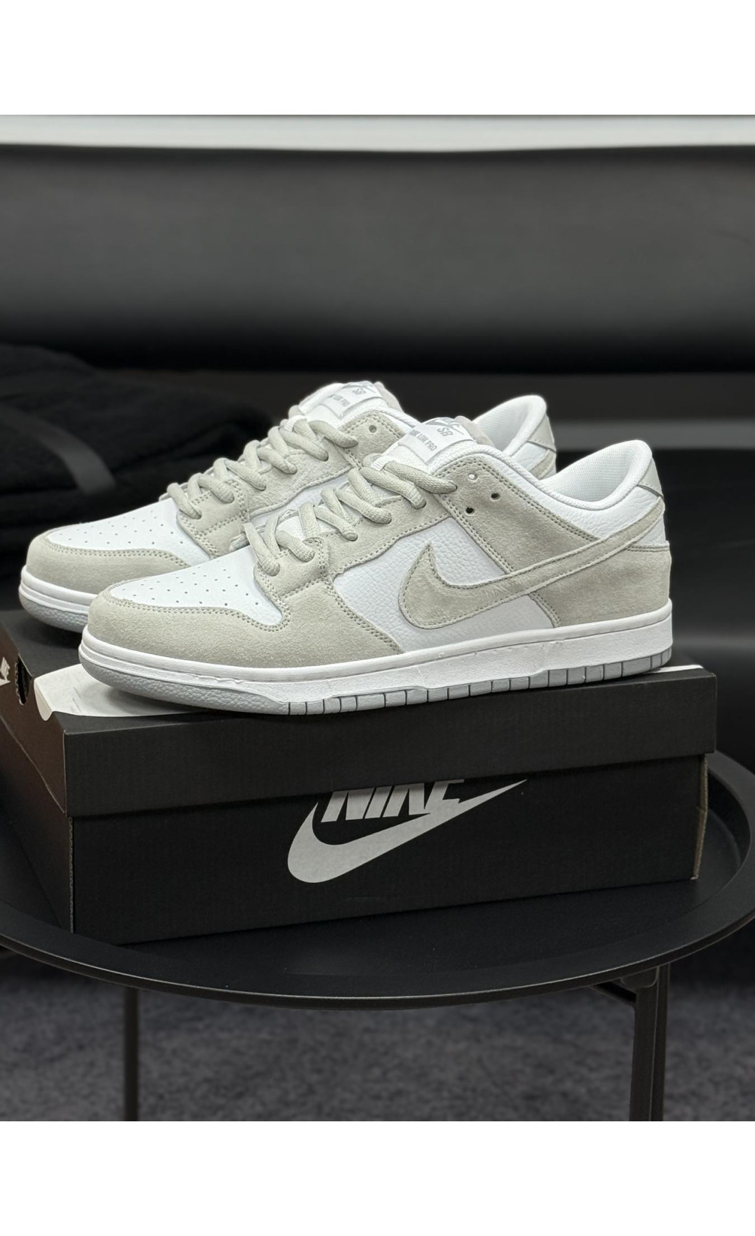 Чоловічі кросівки  Кросівки nike sb dunk low, сіро білі (458-31)