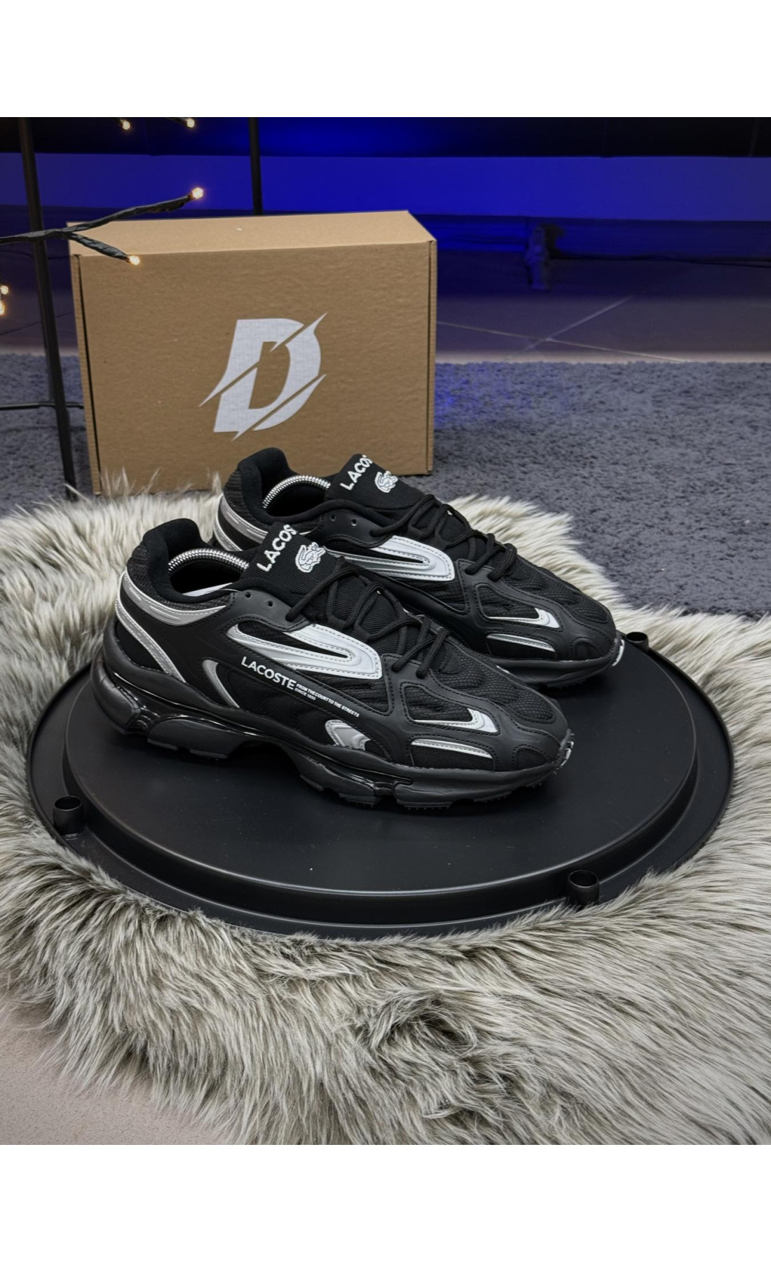 Чоловічі кросівки  Кросівки lacoste l k sneakers, чорні (710-1)