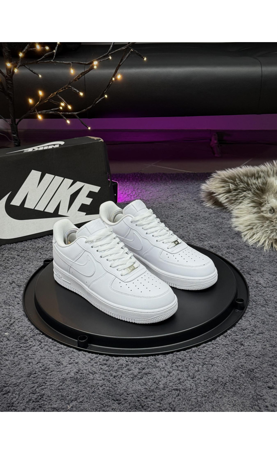 Чоловічі кросівки  Кросівки nike air force (білі, топ якість) (6538-4)