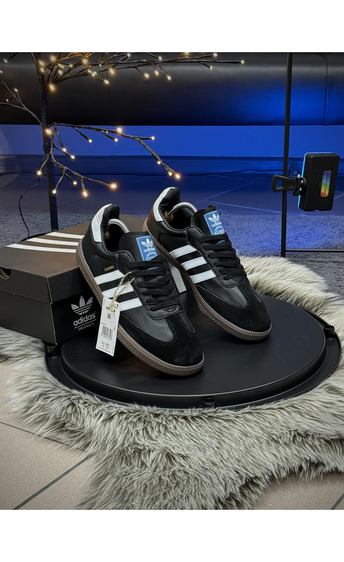 Чоловічі кросівки  Кросівки adidas samba, чорні (1728-2)