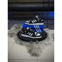 Чоловічі кросівки  Кросівки adidas forum low (чорно білі) (8345-1)