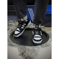 Чоловічі кросівки  Кросівки adidas forum low (чорно білі) (8345-1)