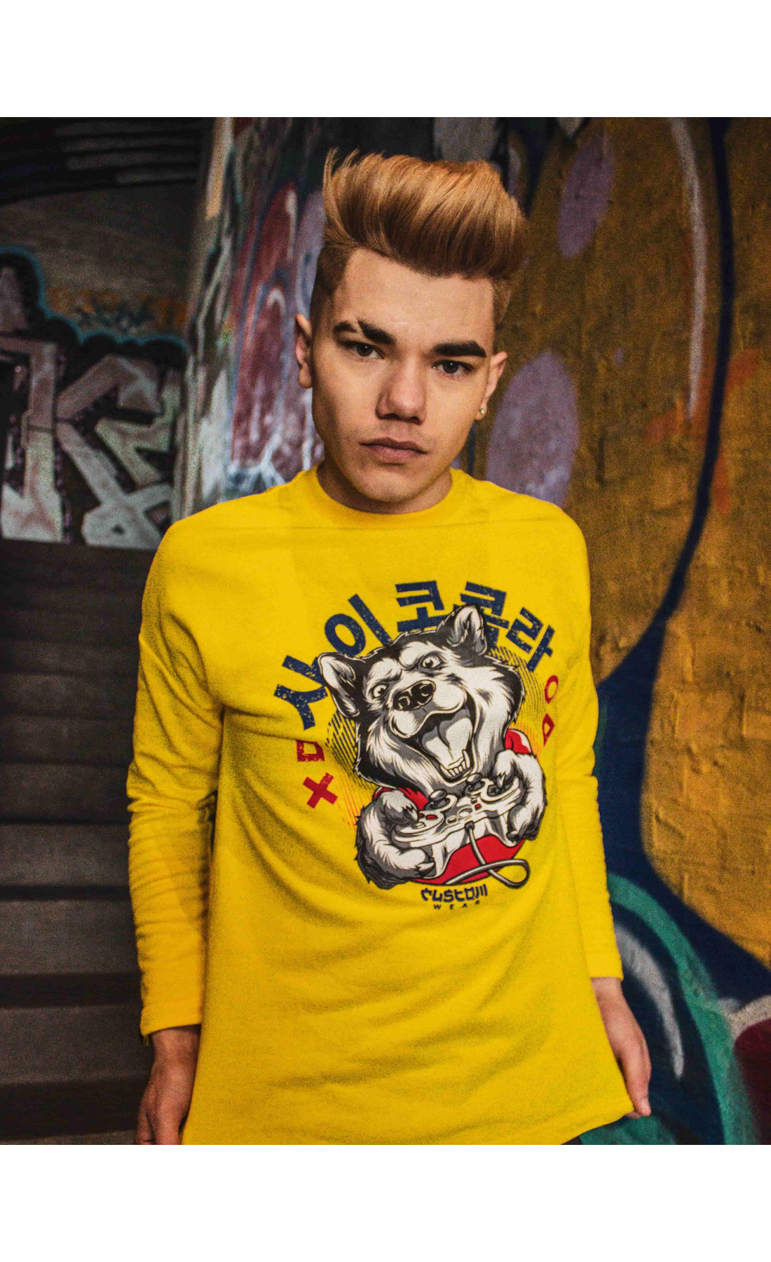 Світшот без начосу Custom Wear  Husky жовтий