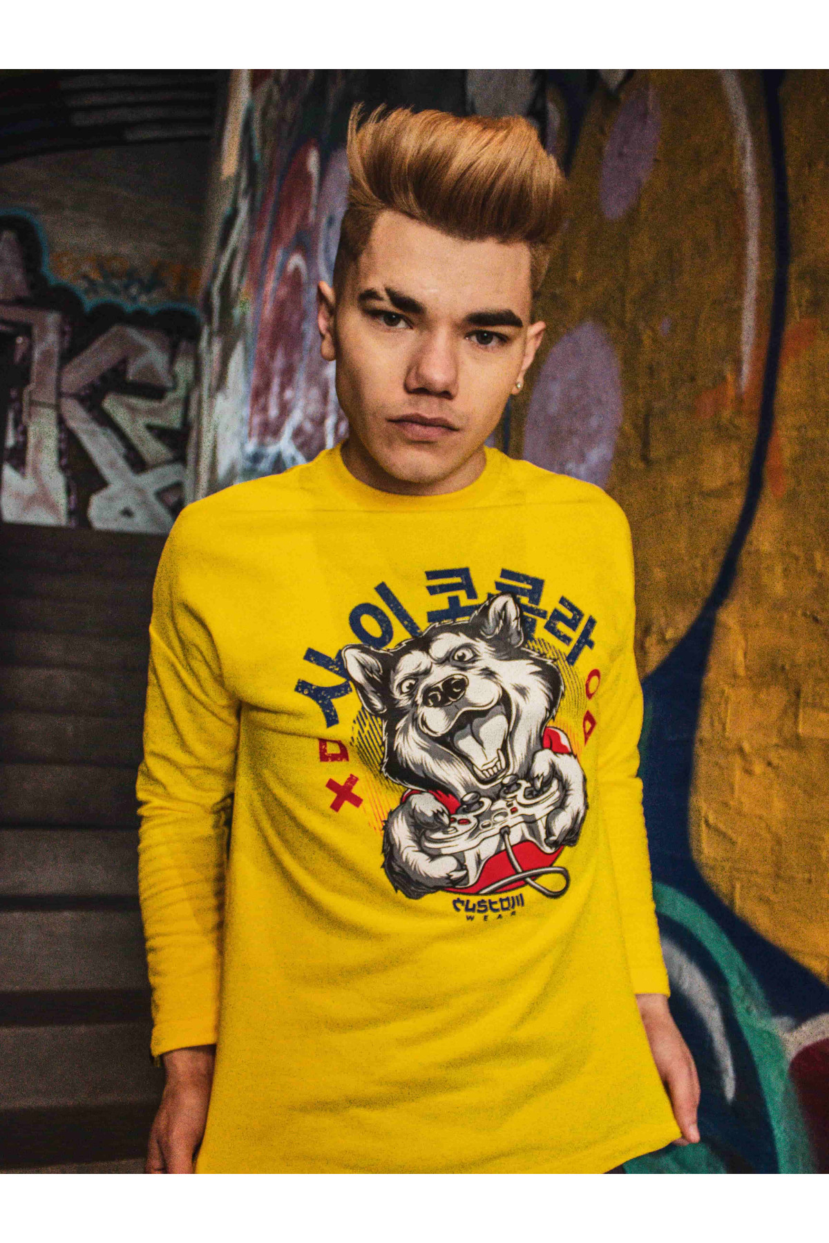 Світшот без начосу Custom Wear  Husky жовтий