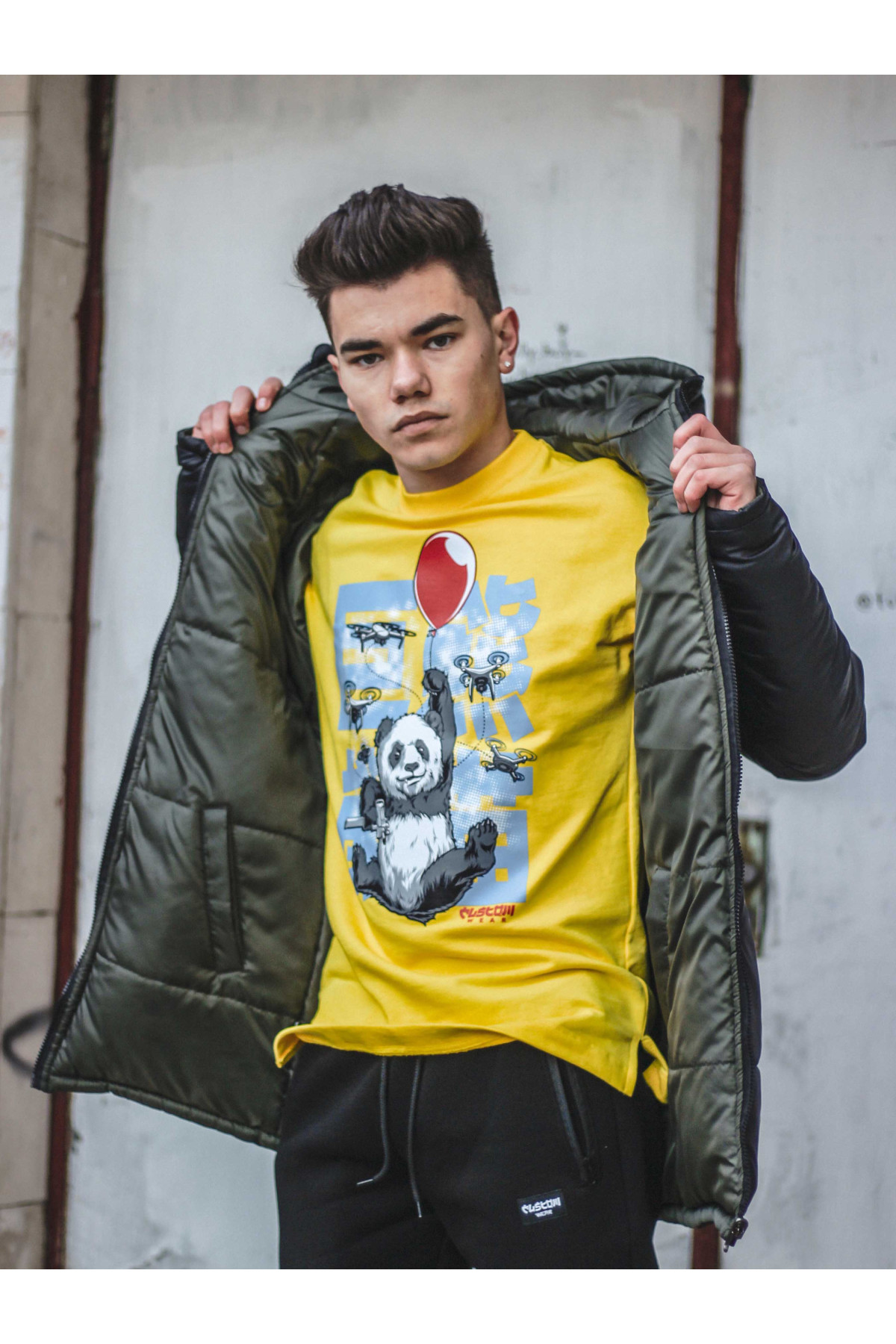 Світшот без начосу Custom Wear Criminal Panda жовтий