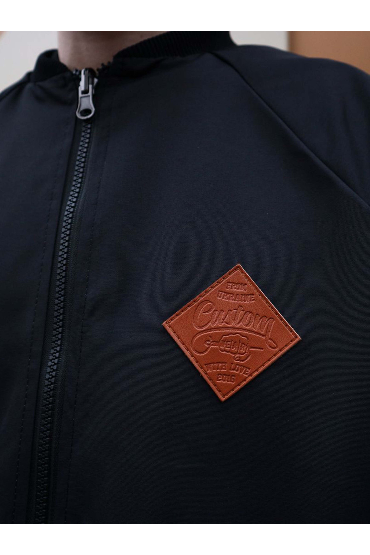 Вітрівка-бомбер Custom Wear Long двостороння чорна з сірим