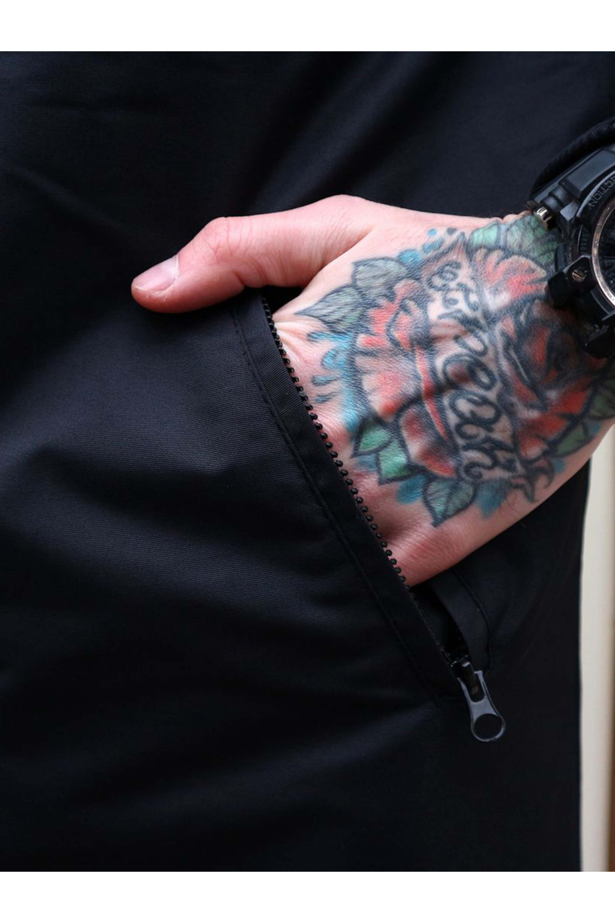 Вітрівка-бомбер Custom Wear Long двостороння чорна з сірим