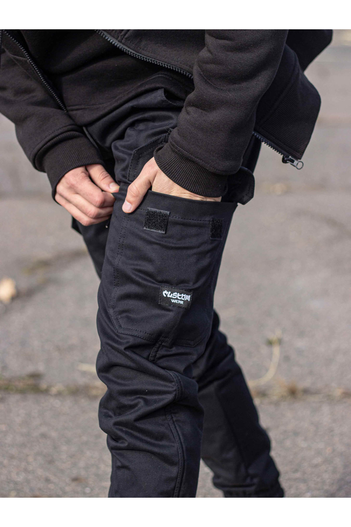 Штани Зимові Карго Преміум Чорні Custom Wear