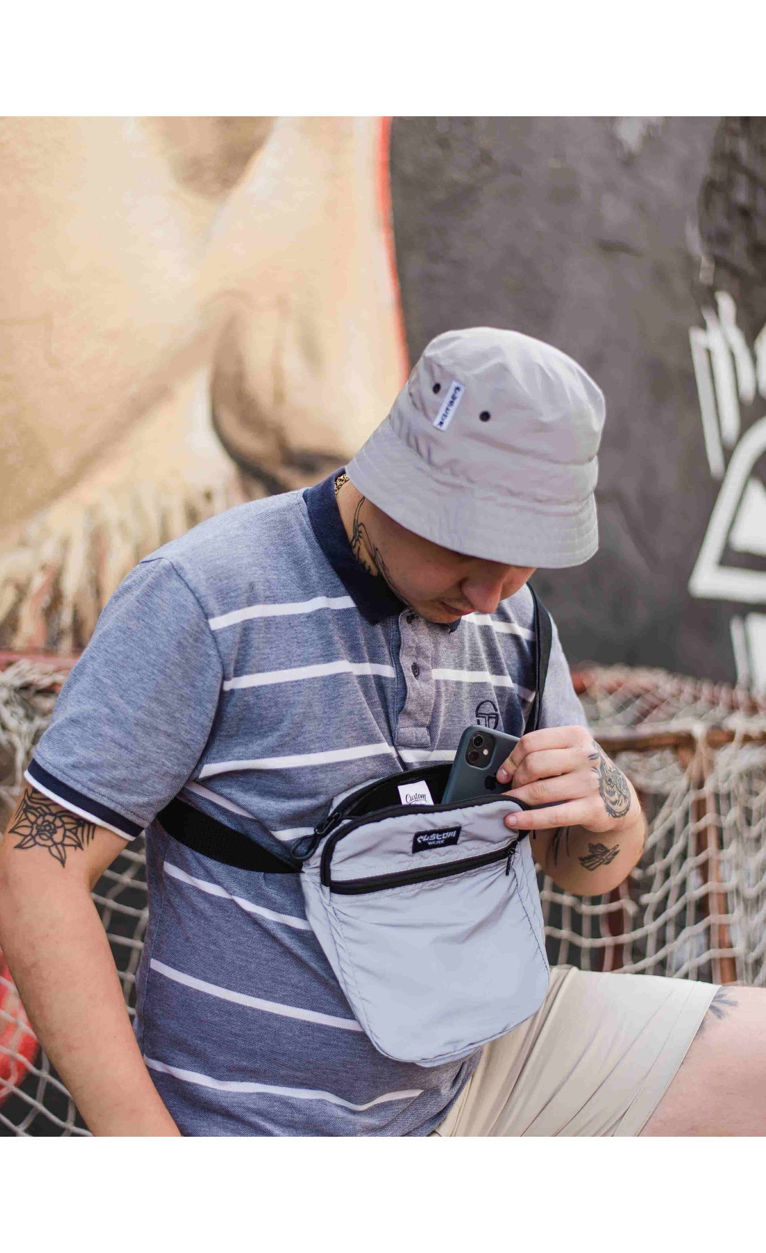 Панама Custom Wear двостороння рефлектив з чорним