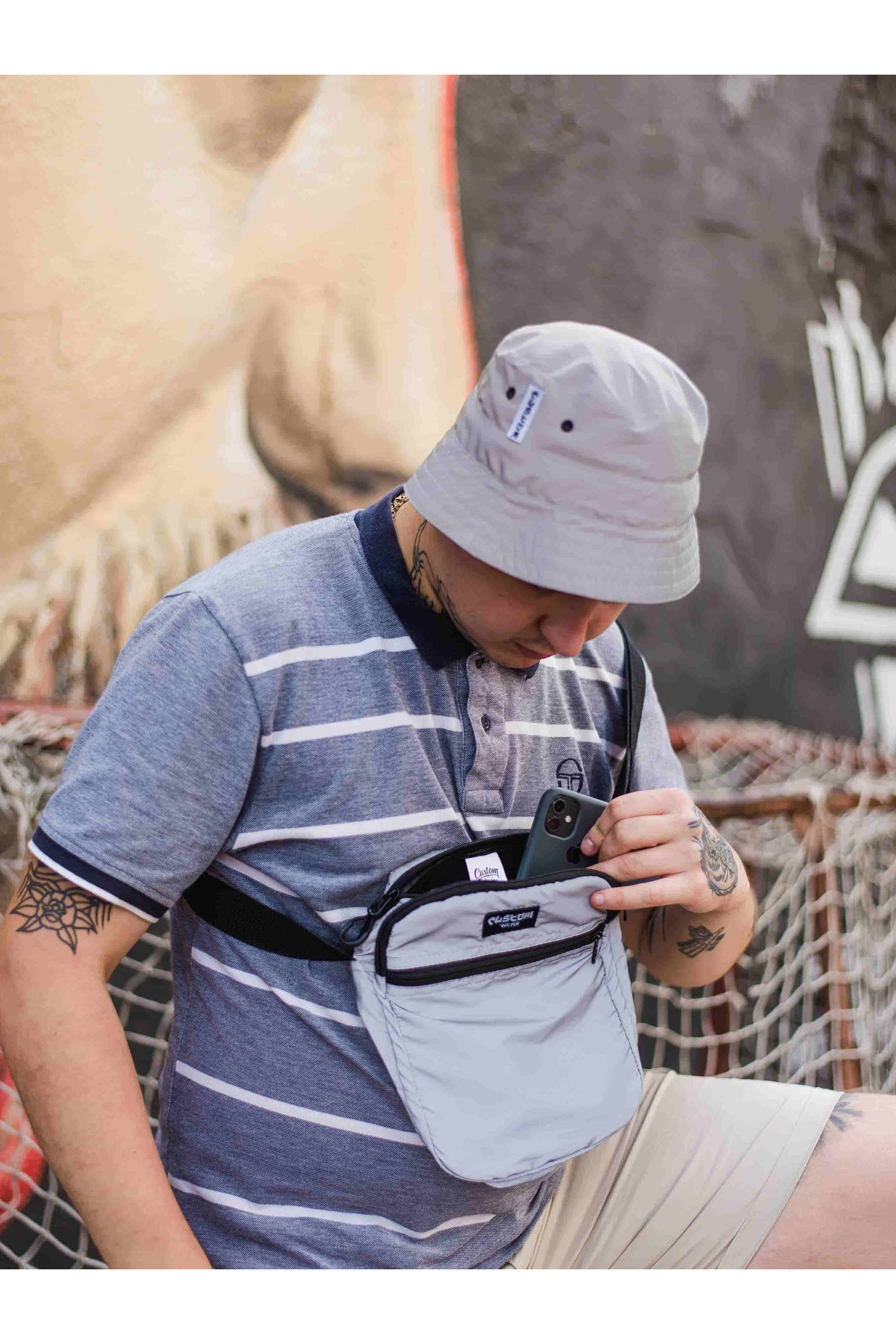 Панама Custom Wear двостороння рефлектив з чорним