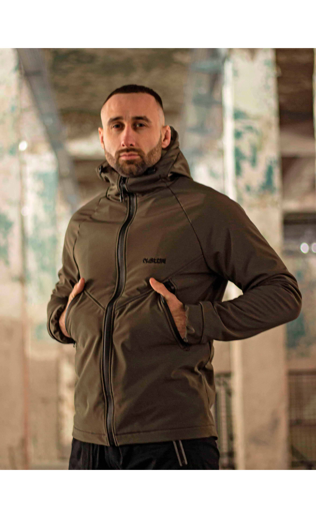 Куртка чоловіча Protection oft hell хакі Custom Wear