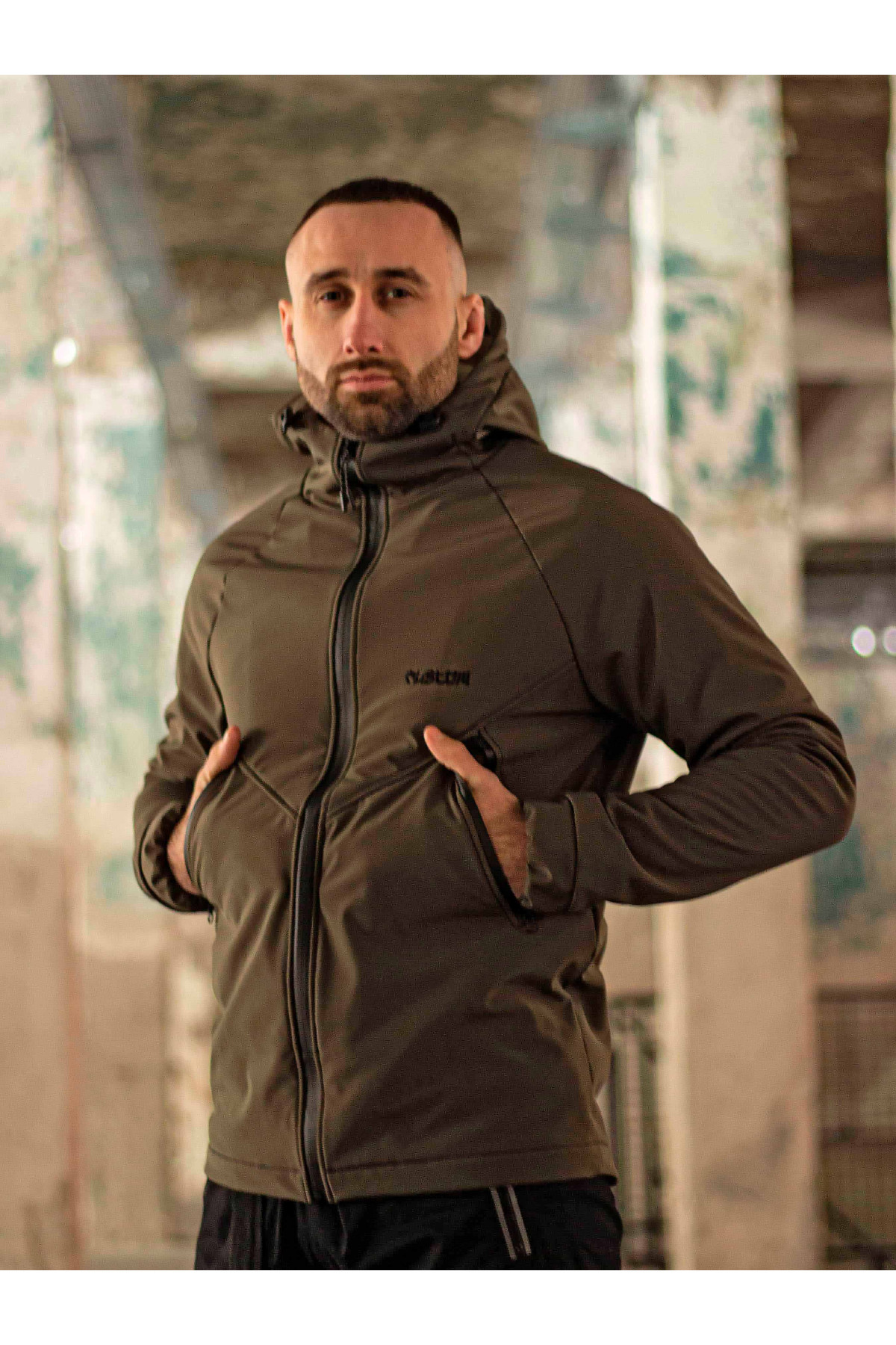Куртка чоловіча Protection oft hell хакі Custom Wear