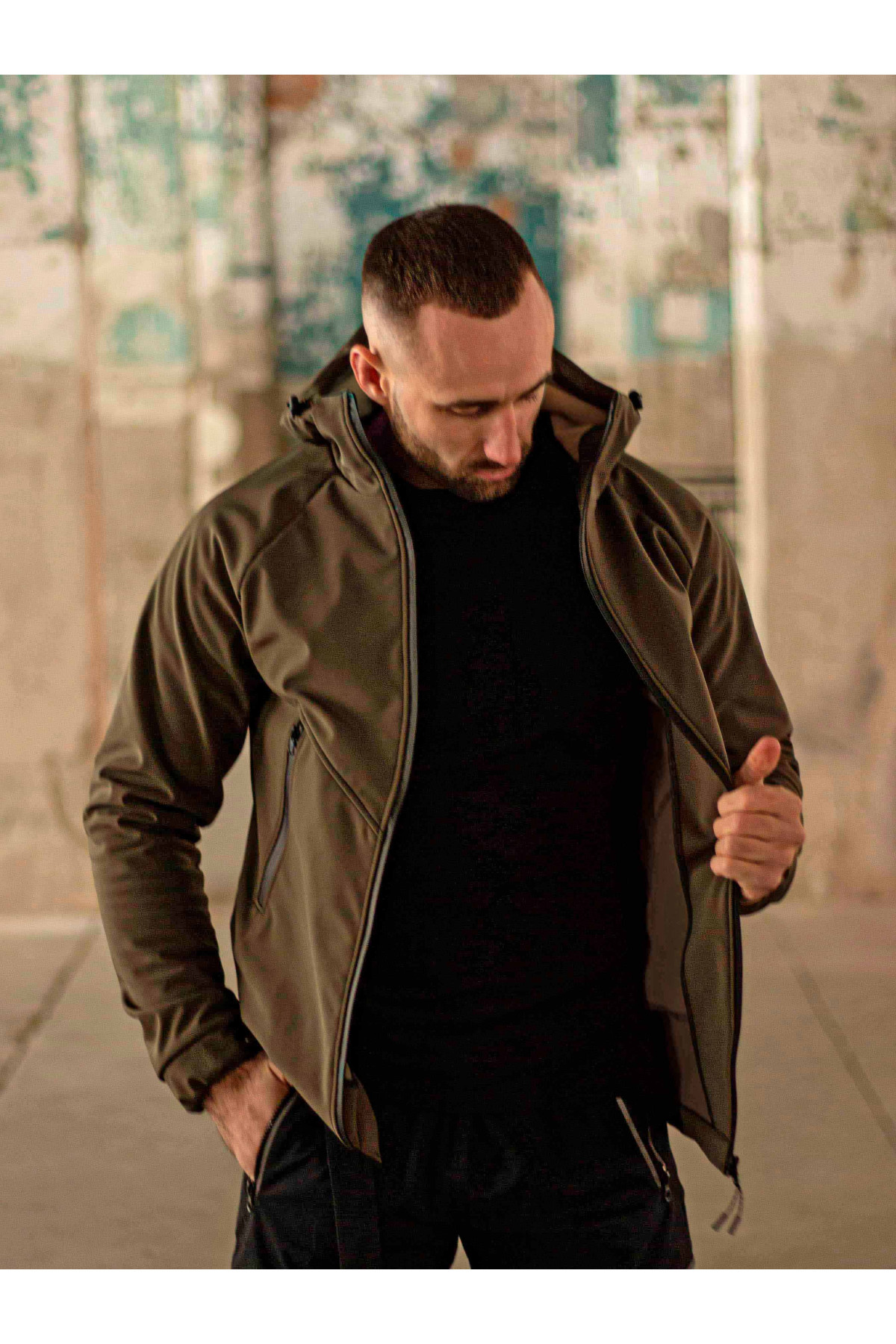 Куртка чоловіча Protection oft hell хакі Custom Wear