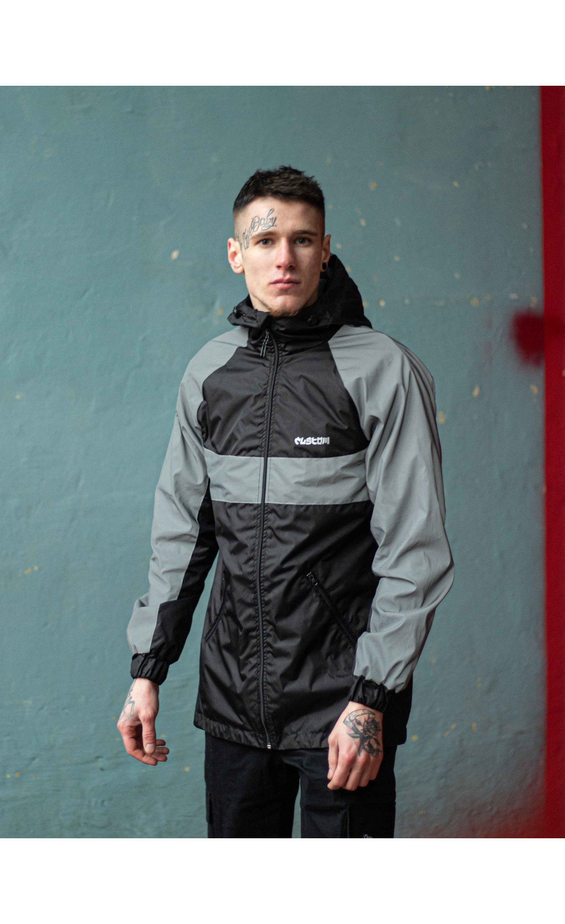 Вітрівка чоловіча Athletic чорна/рефлективна Custom Wear