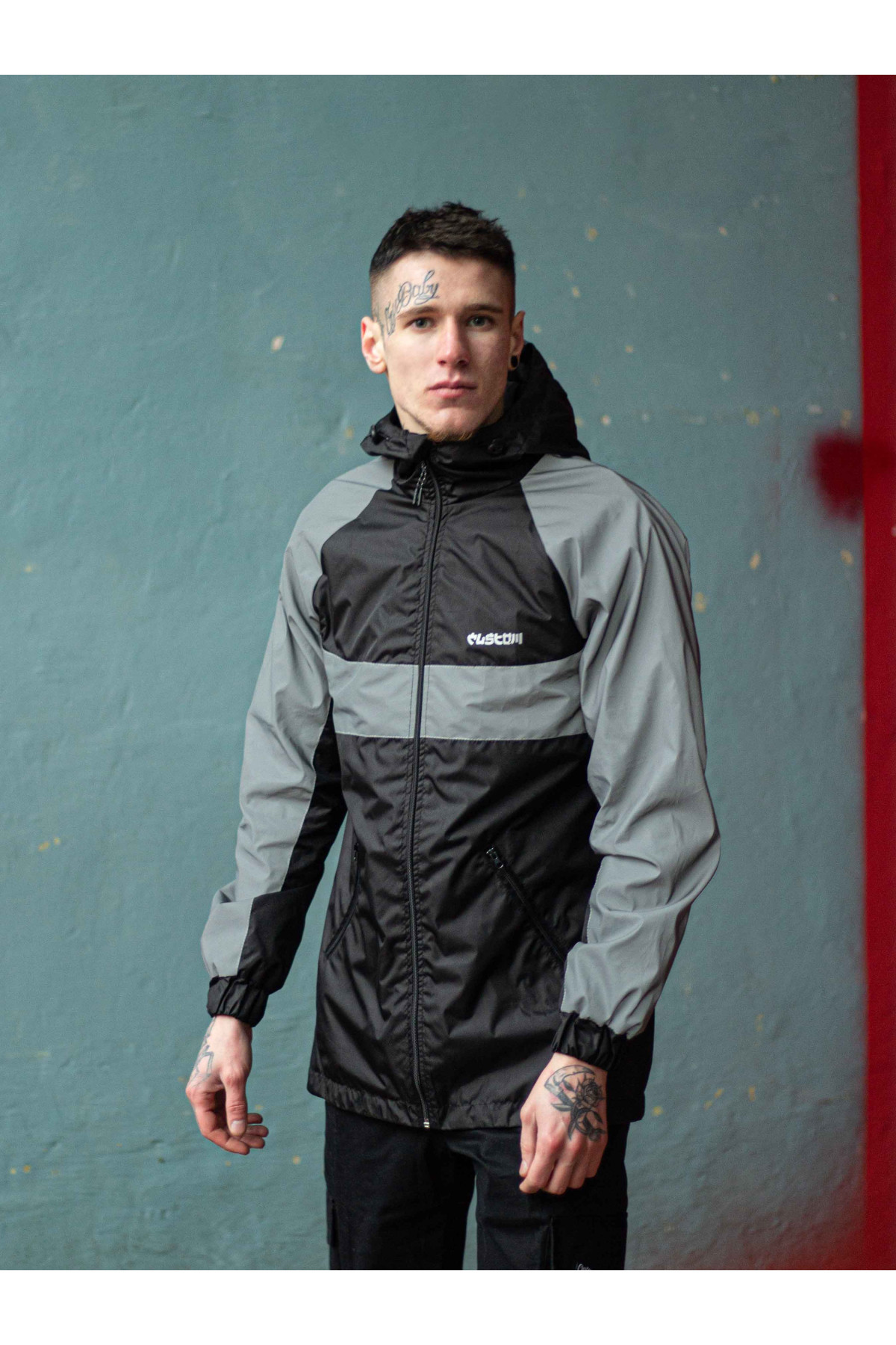 Вітрівка чоловіча Athletic чорна/рефлективна Custom Wear
