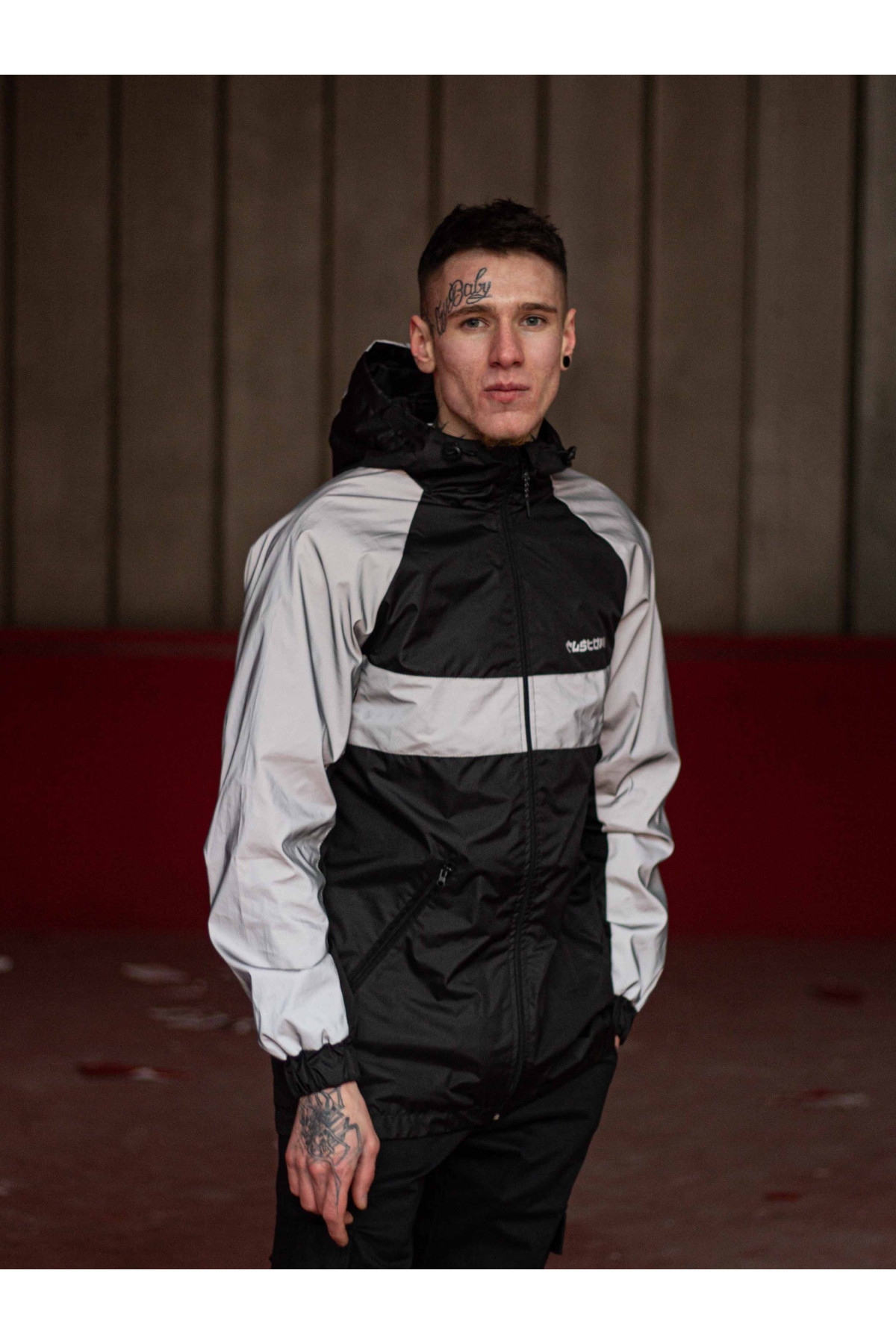 Вітрівка чоловіча Athletic чорна/рефлективна Custom Wear