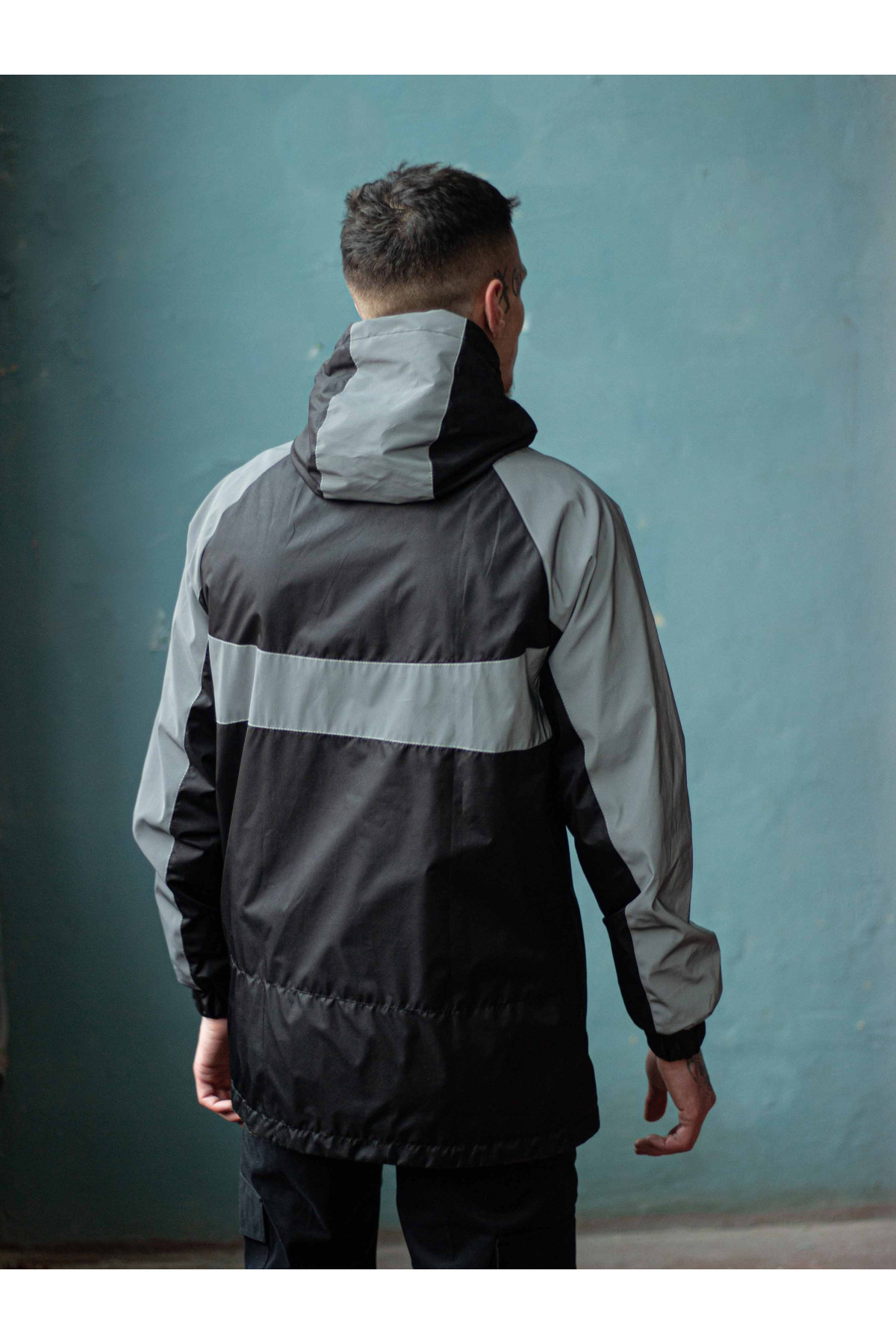 Вітрівка чоловіча Athletic чорна/рефлективна Custom Wear