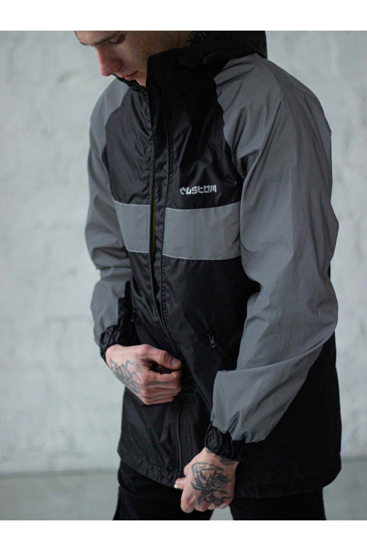 Вітрівка чоловіча Athletic чорна/рефлективна Custom Wear