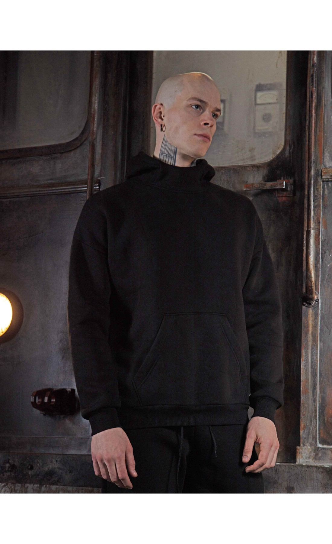 Худі оверсайз Custom Wear без начосу чорне