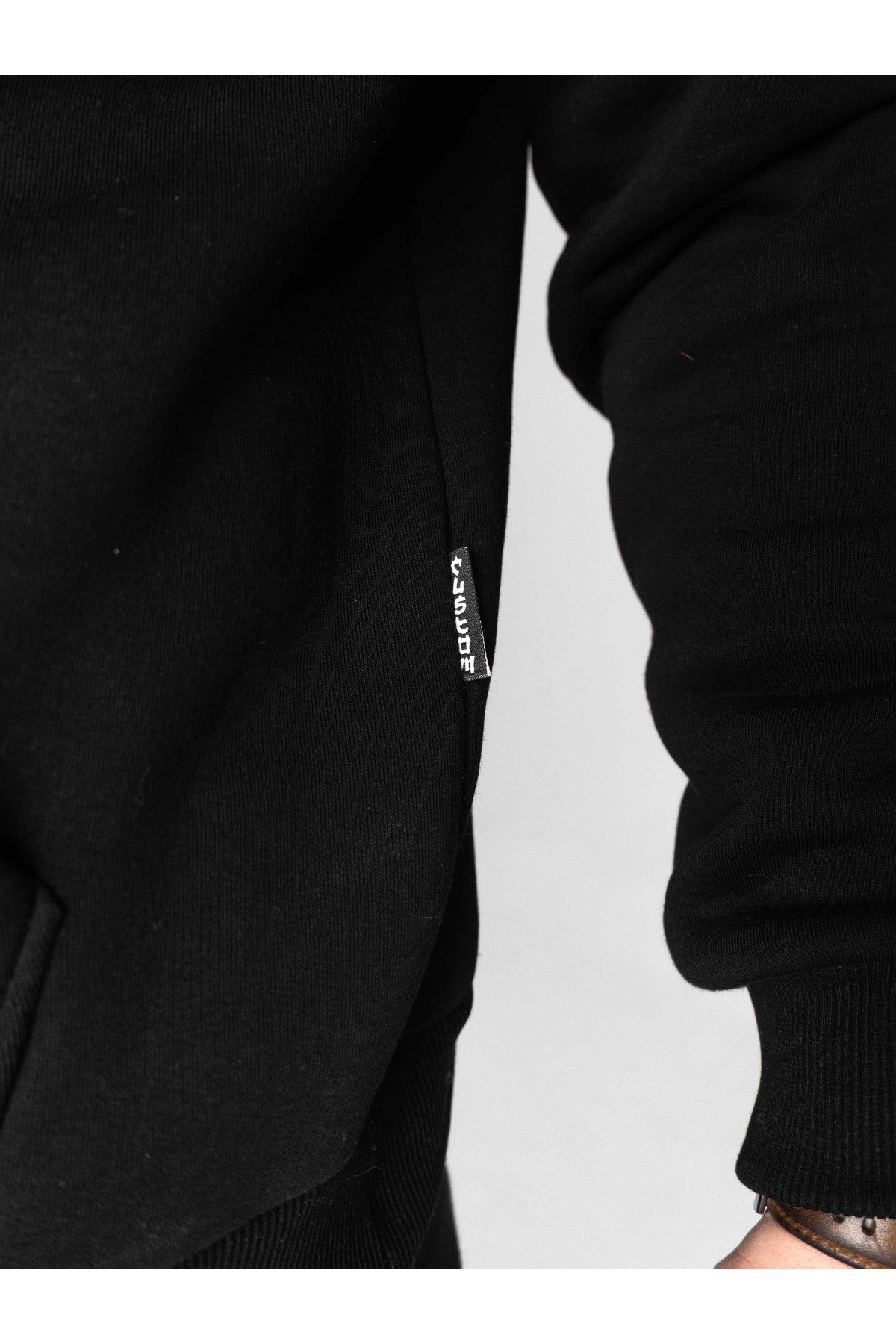 Худі утеплене чорне Custom Wear Свобода блакитно-жовте лого