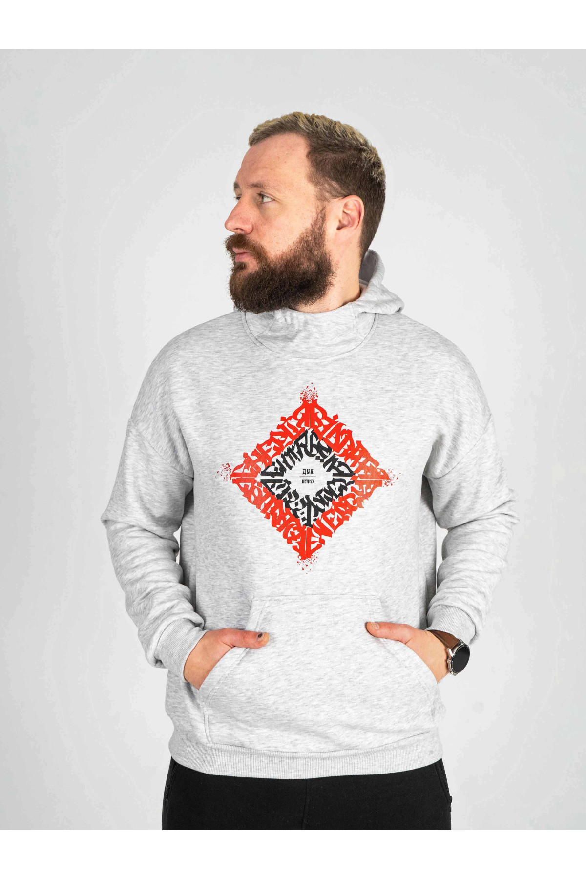 Худі утеплене Custom Wear Дух сіре