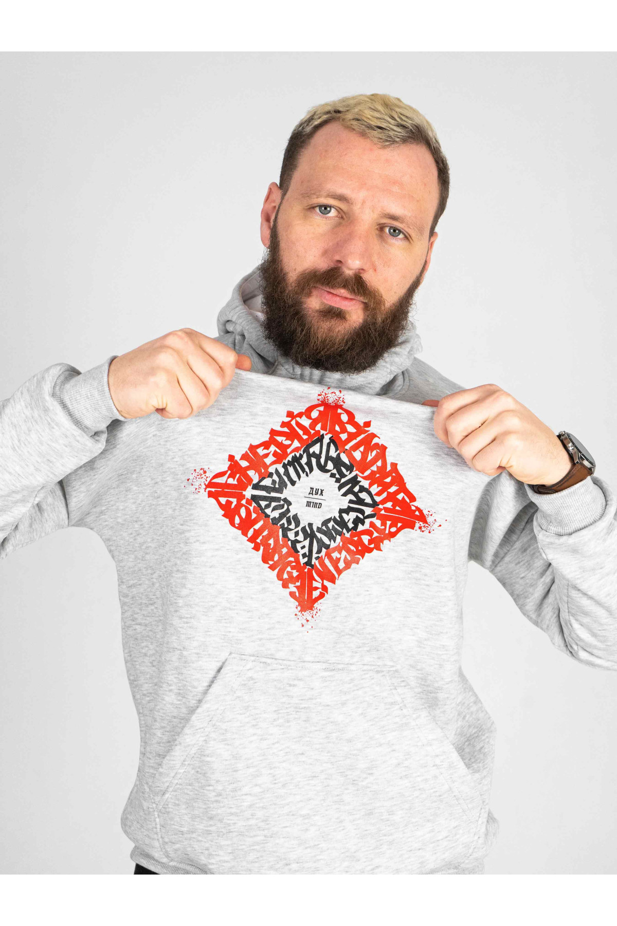 Худі утеплене Custom Wear Дух сіре