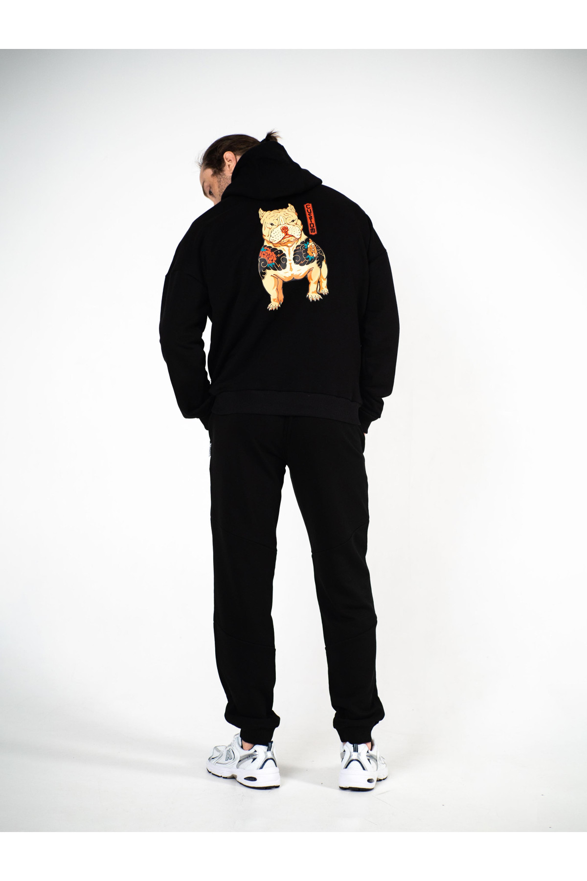 Худі оверсайз Custom Wear без начосу Yakyza Dog чорне