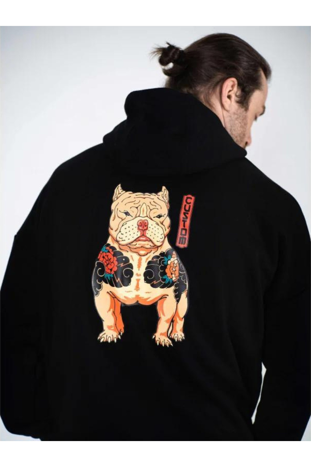 Худі оверсайз Custom Wear без начосу Yakyza Dog чорне