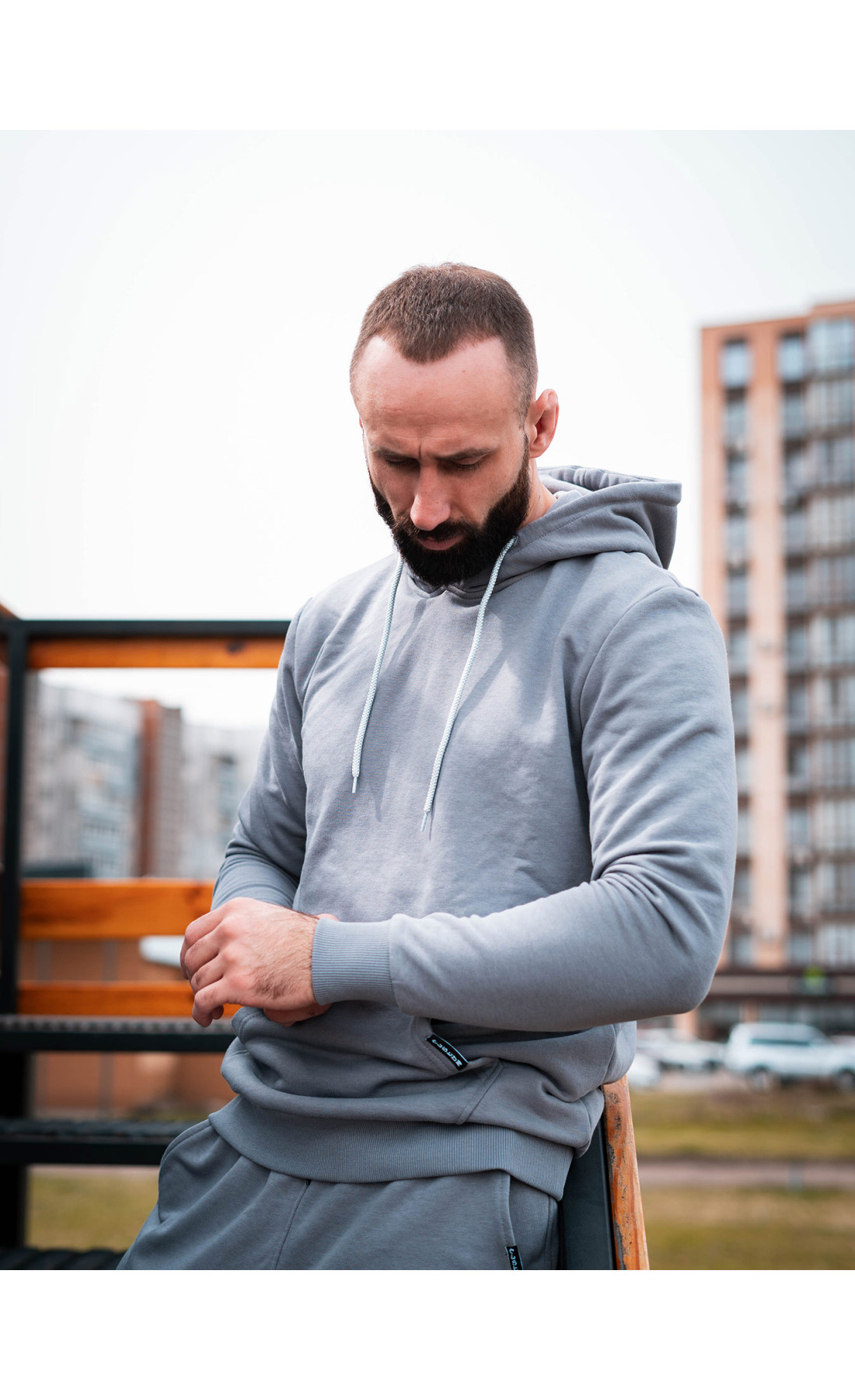 Худі оверсайз Custom Wear без начосу сіре
