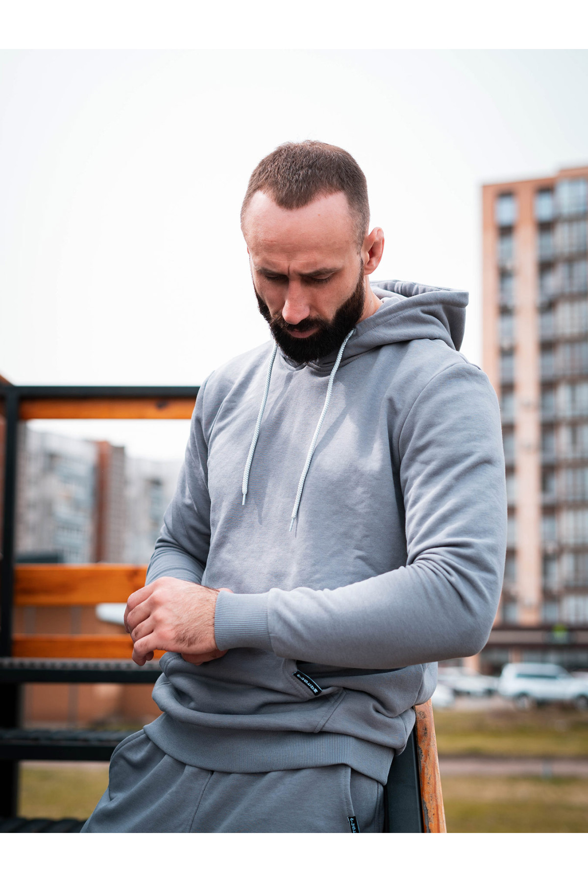 Худі оверсайз Custom Wear без начосу сіре