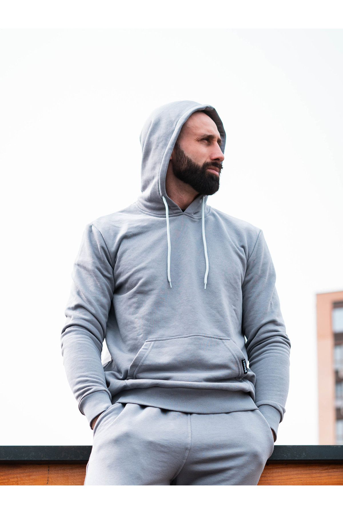 Худі оверсайз Custom Wear без начосу сіре