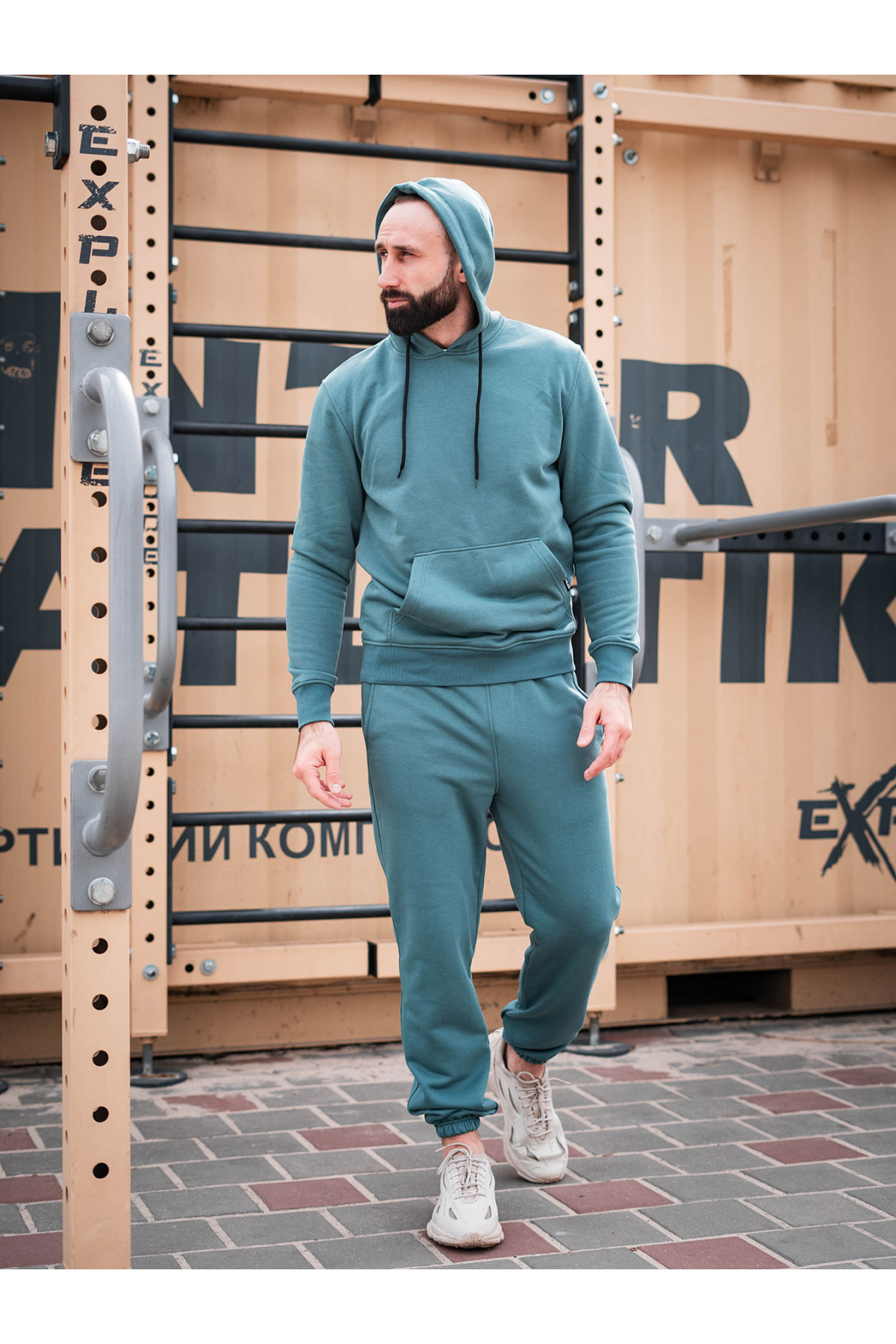 Худі оверсайз Custom Wear без начосу аквамарин