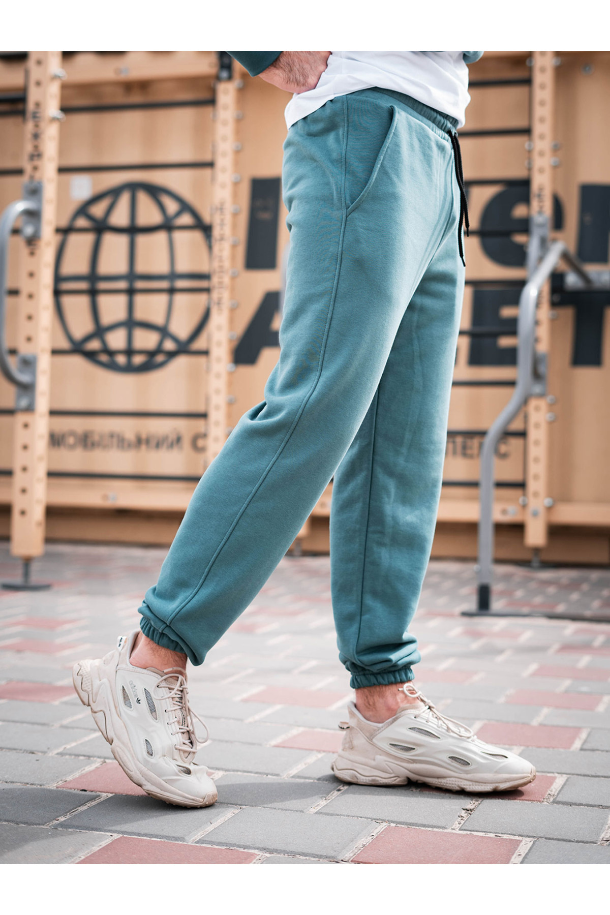 Штани спортивні оверсайз Custom Wear аквамарин