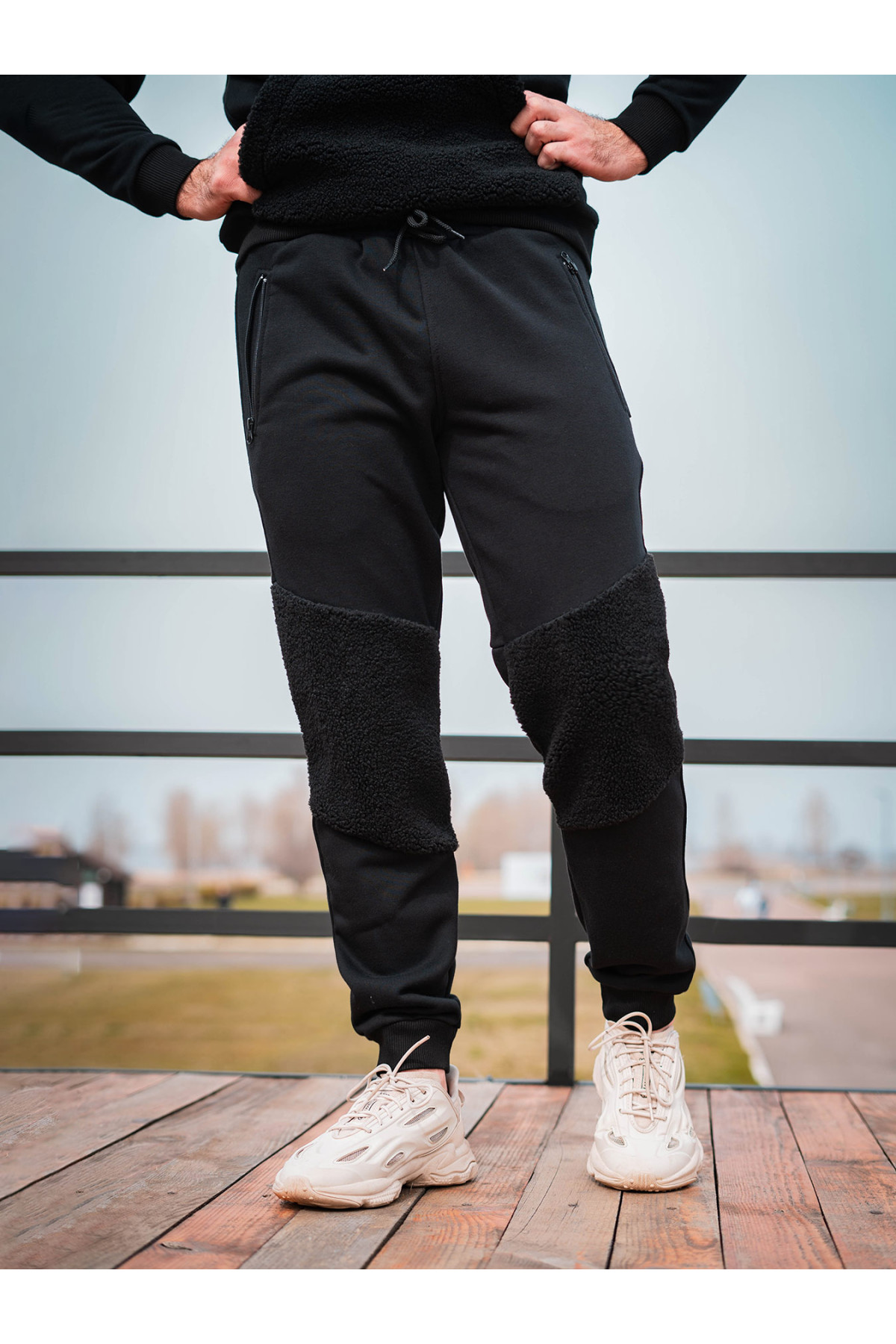 Штани спортивні оверсайз Custom Wear Teddy чорні