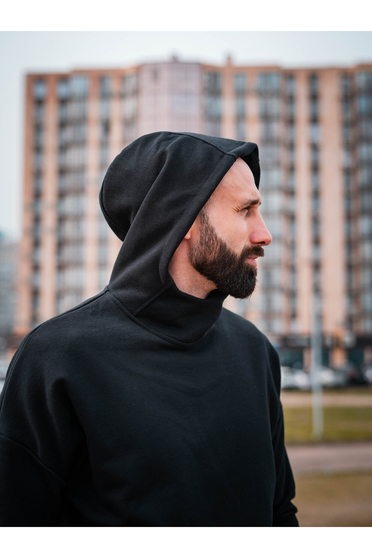 Худі спортивне оверсайз Custom Wear Teddy чорне