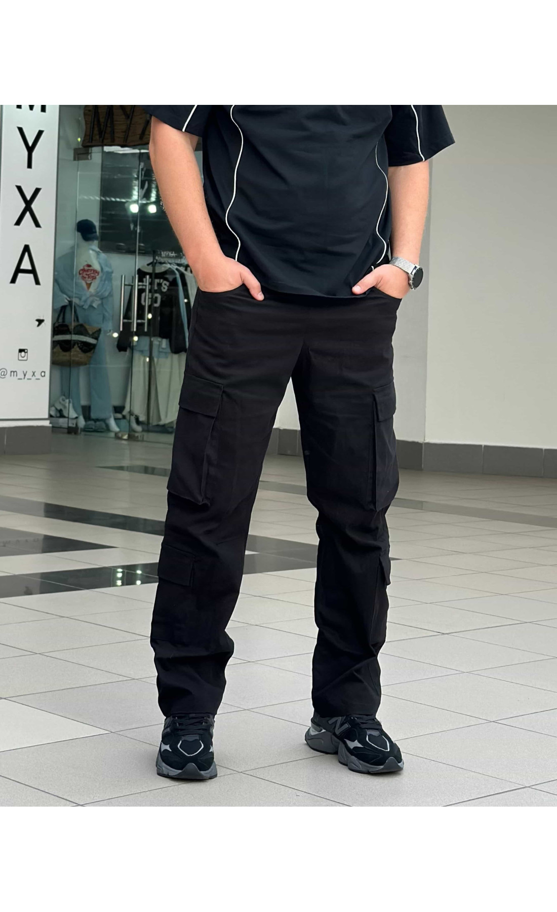 Штани оверсайз карго Custom Wear Cargo Premium Wide чорні