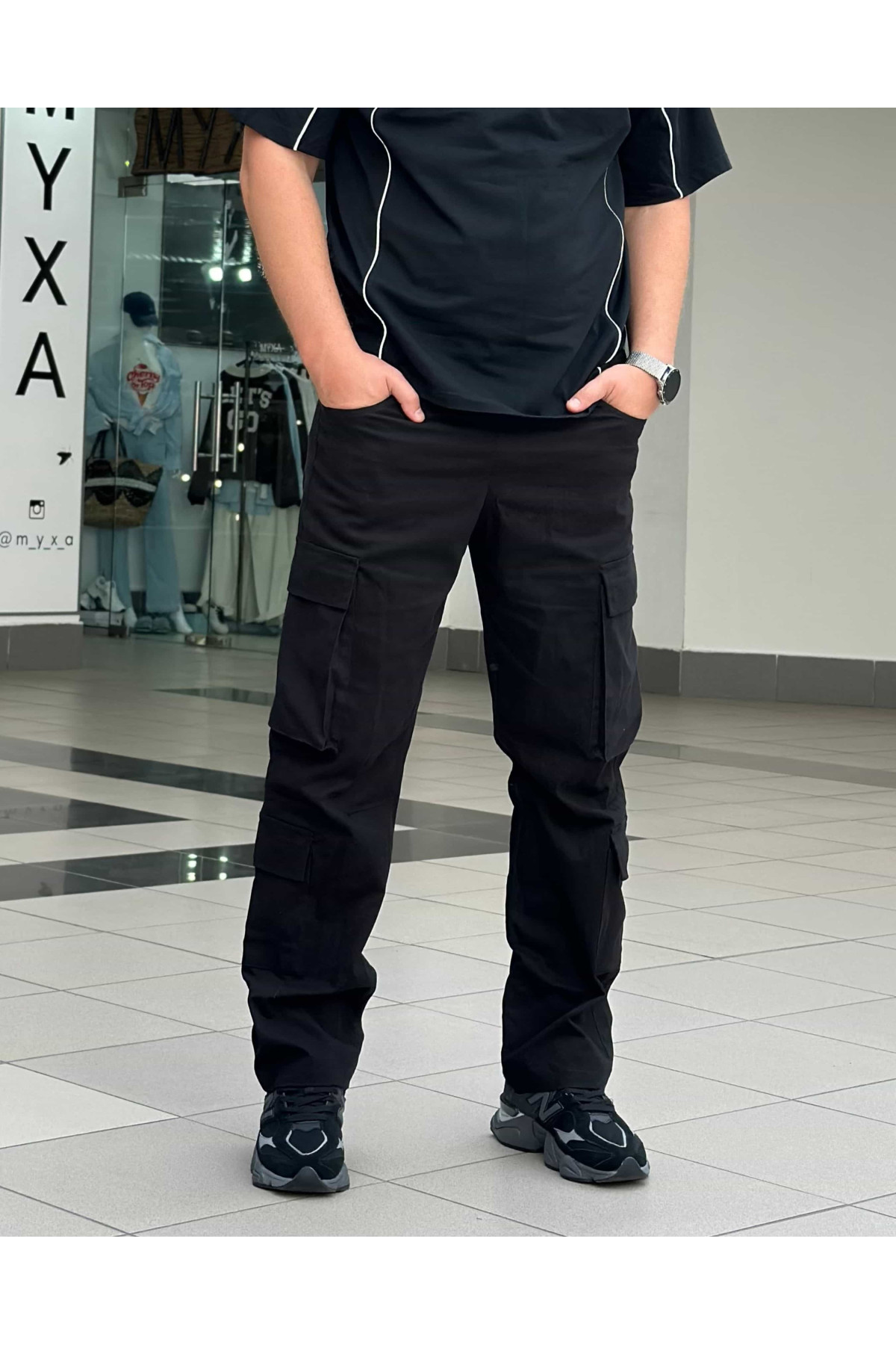 Штани оверсайз карго Custom Wear Cargo Premium Wide чорні
