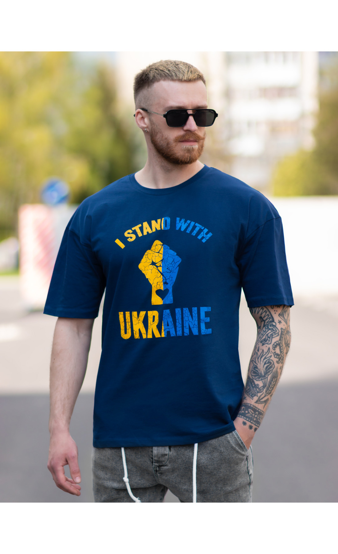 Футболка oversize BEZET Stand синій