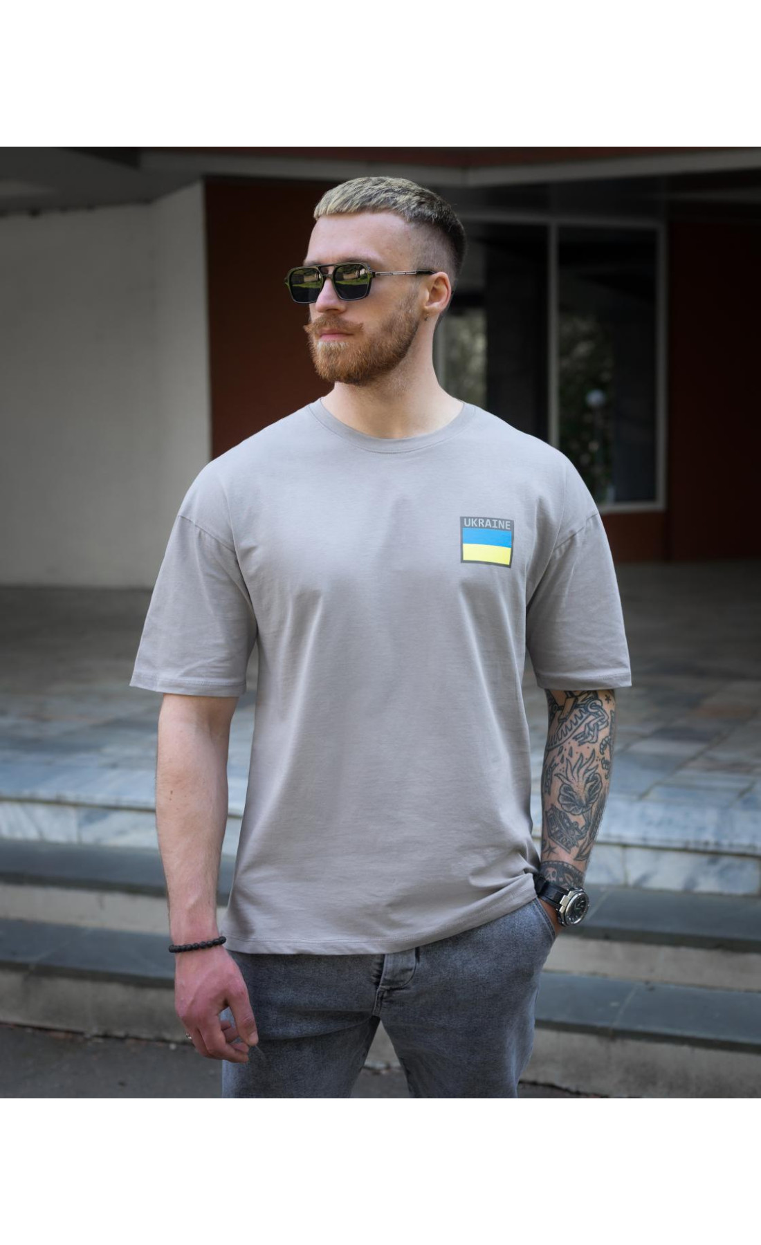 Футболка oversize BEZET Україна сірий
