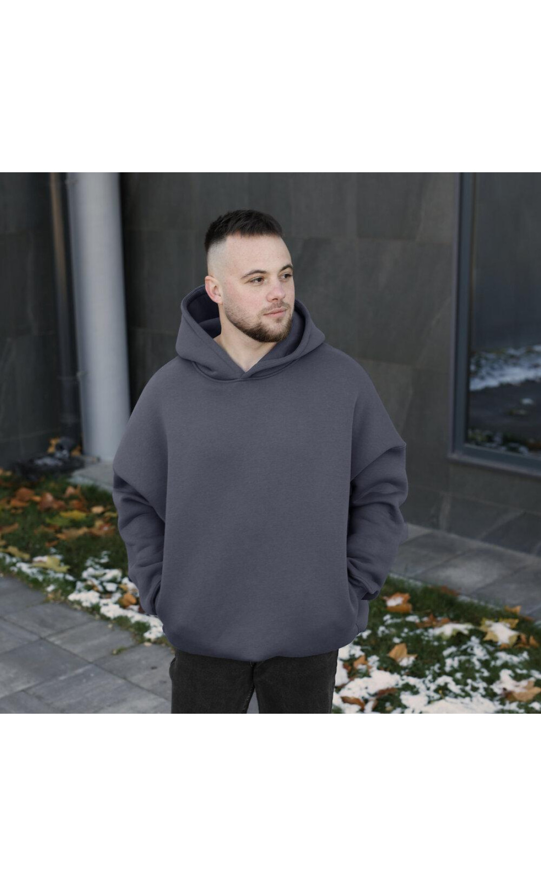 Худі oversize Pobedov Urbanist Темно-сірий