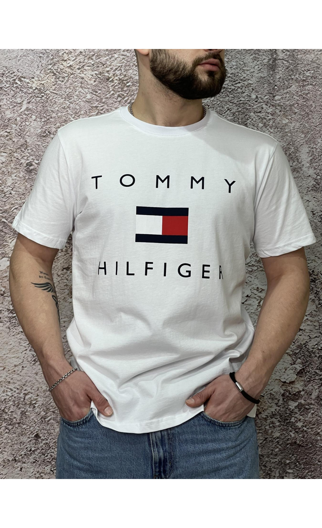 Футболка Tommy Hilfiger біла (вел. лого)