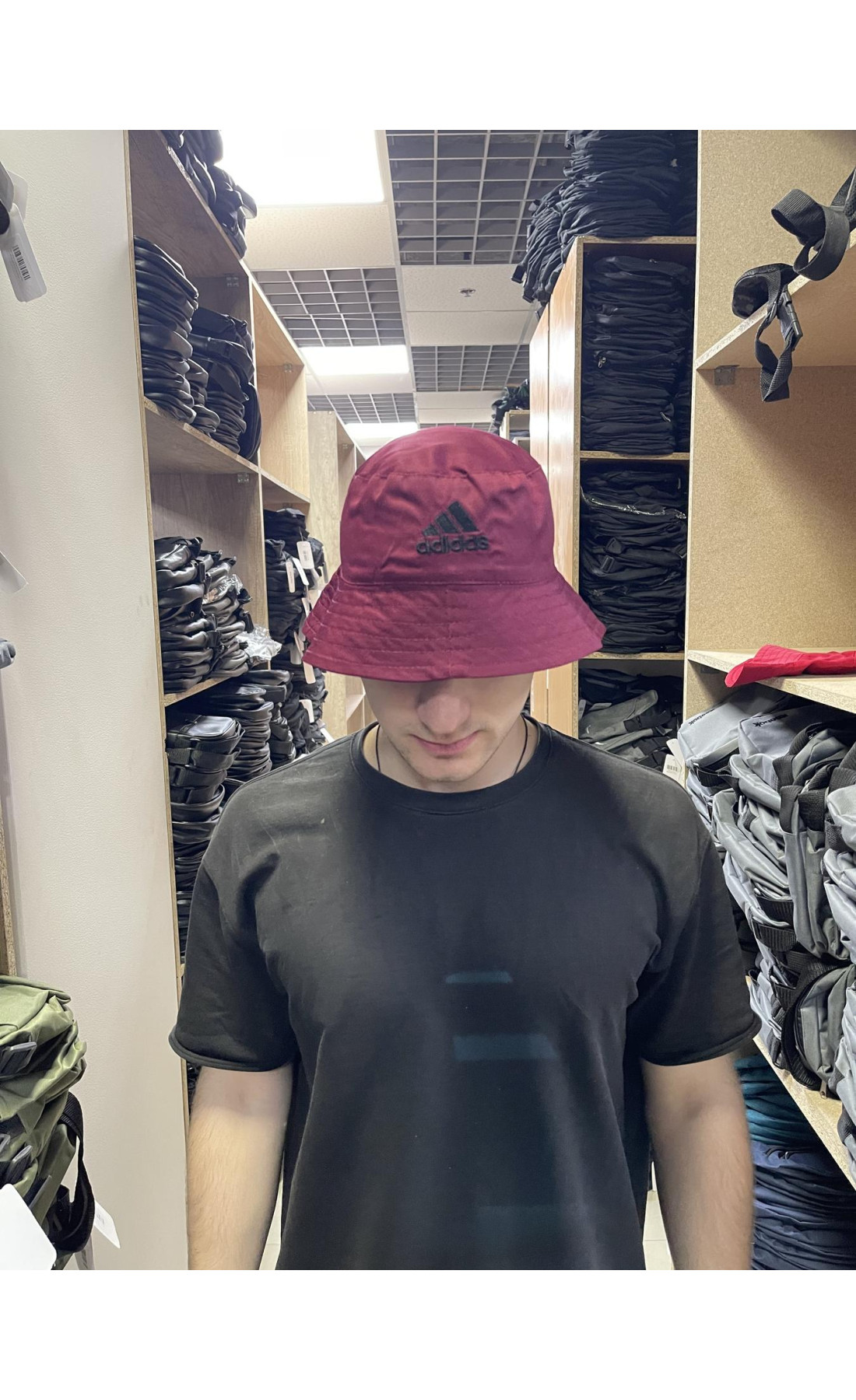 Панама бавовняна базова Adidas бордова