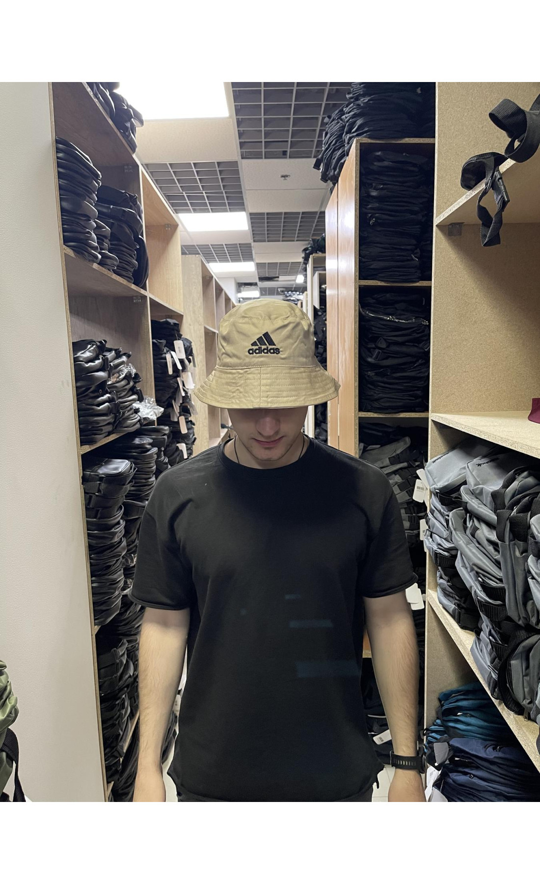 Панама бавовняна базова Adidas бежева