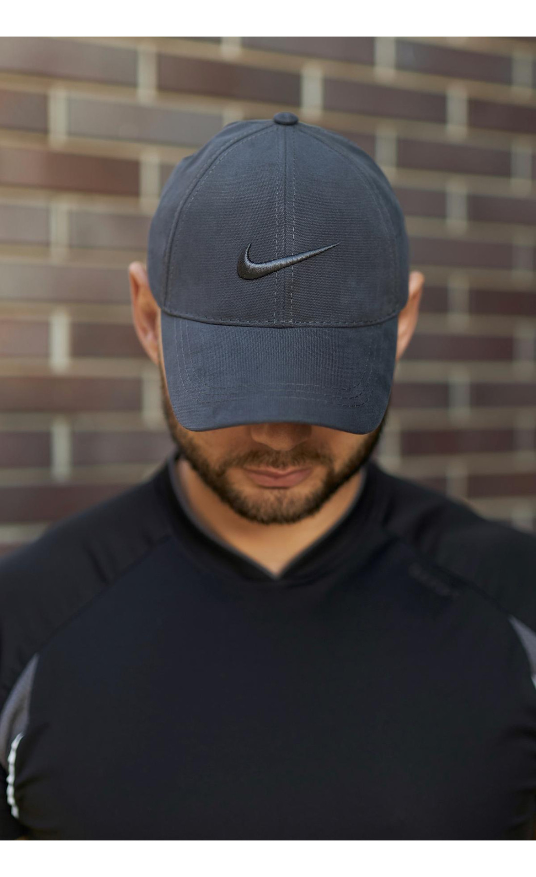 Кепка чоловіча Nike сіра із сірим лого