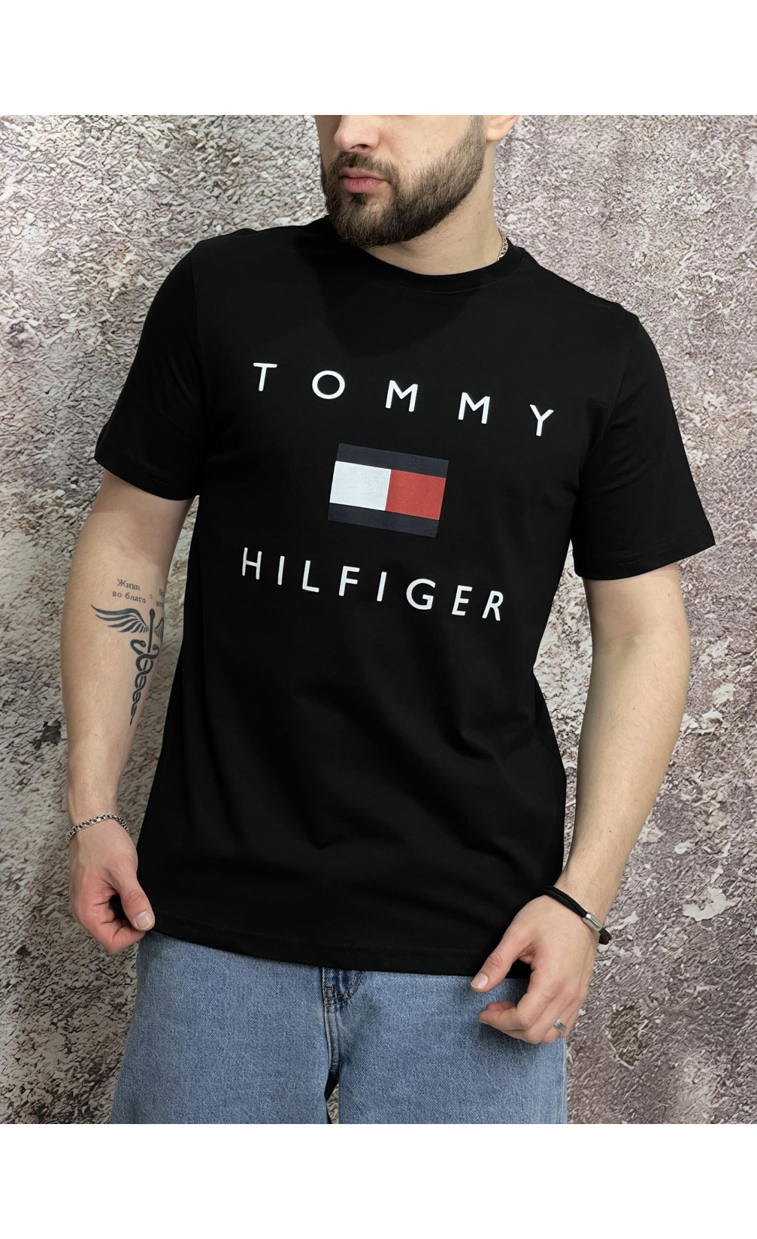 Футболка Tommy Hilfiger чорна (вел. лого)