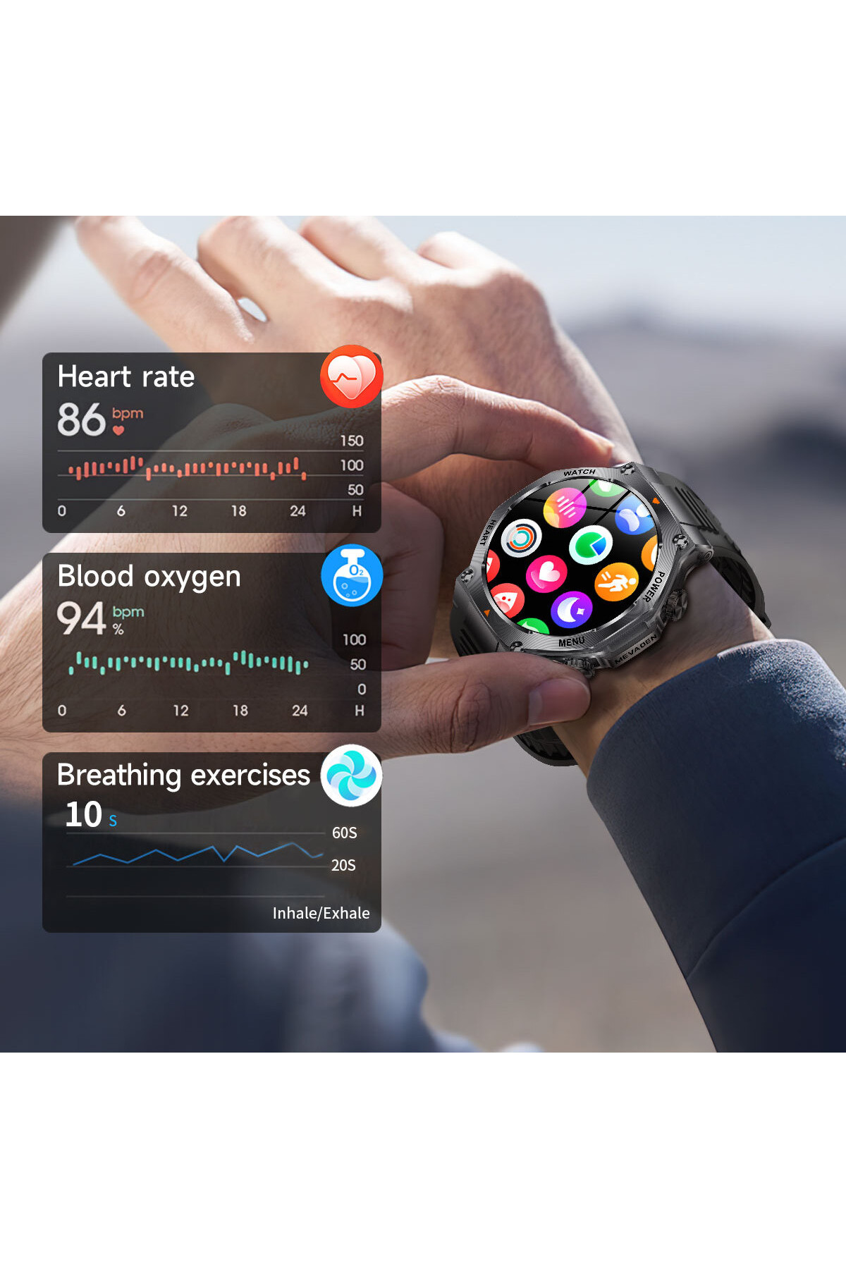 Смарт годинник  Smart Mevaden Ultra Rubber, 2 ремінці